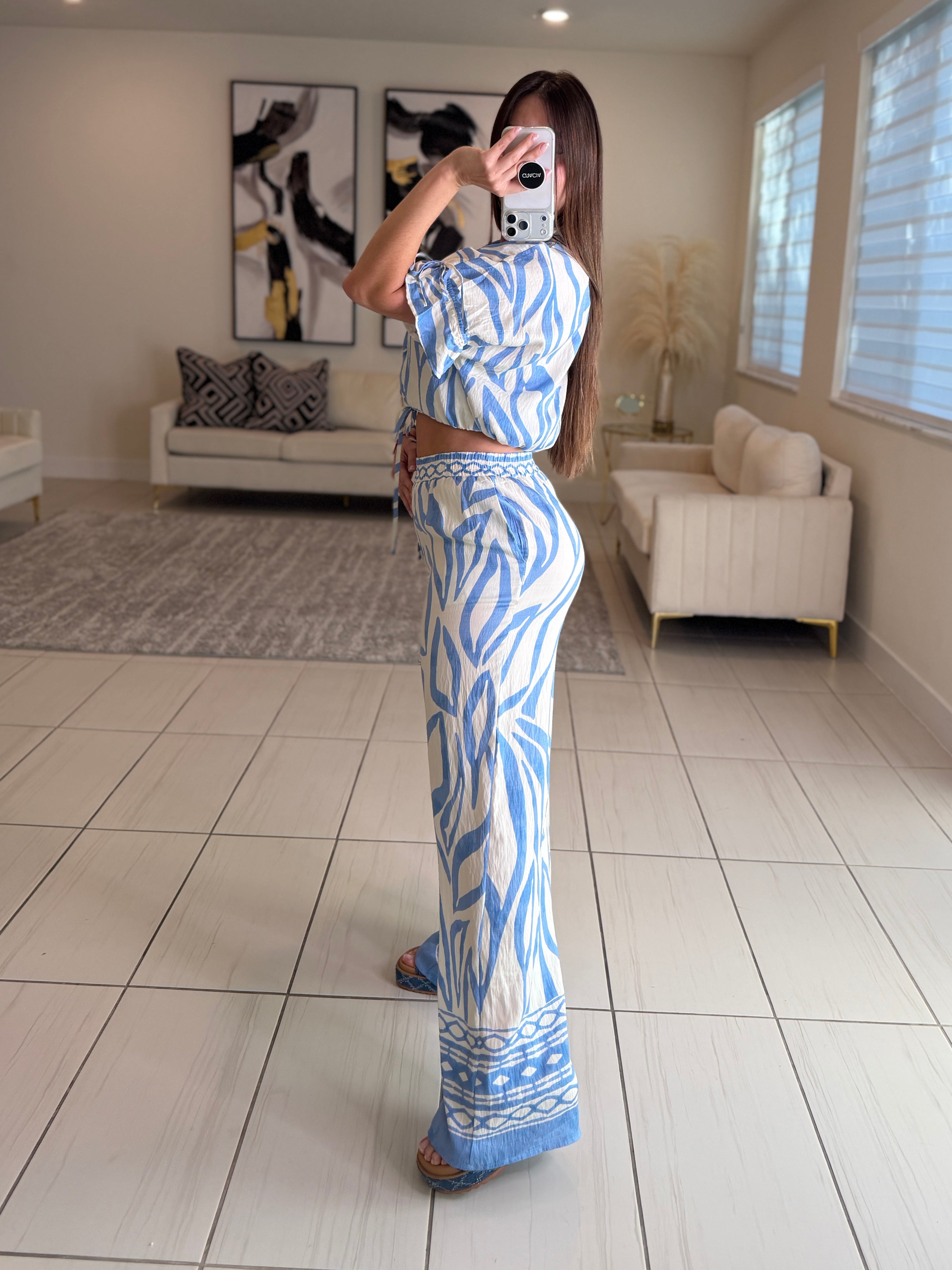 Modern Motion Blue Pant Set