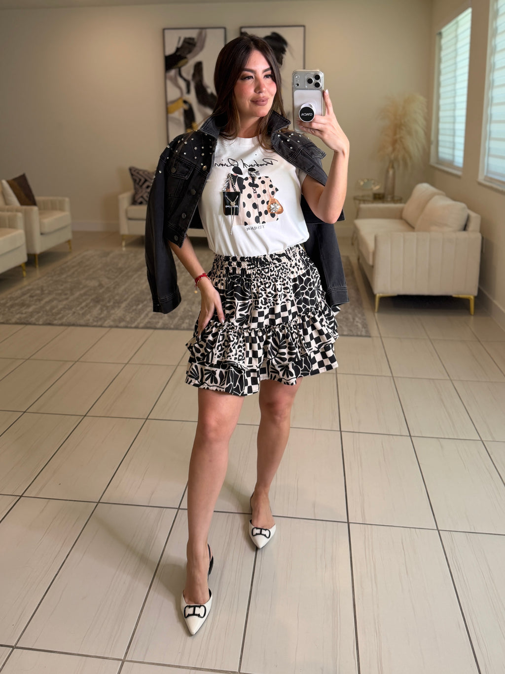Pretty Bloom Black Skirt