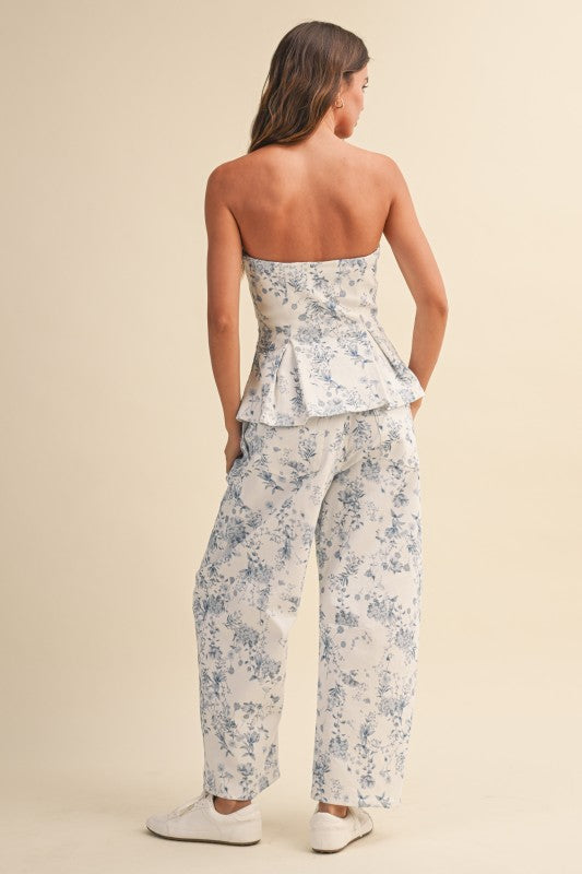 Twill Floral White Set