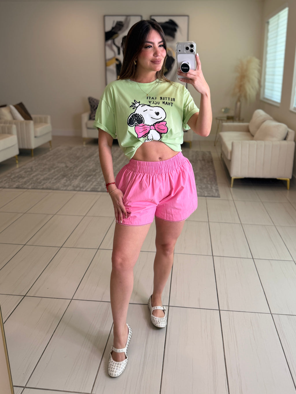 Better Late Than Ugly Green Tshirt