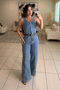 Luxe Stitch Denim Jumpsuit