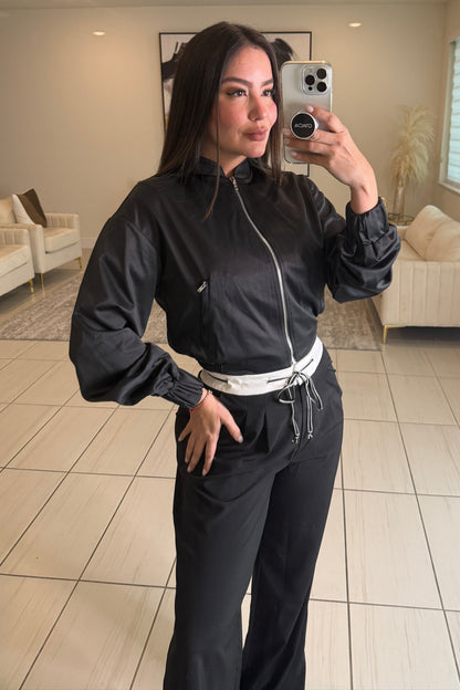 Cozy Black Bomber Jacket