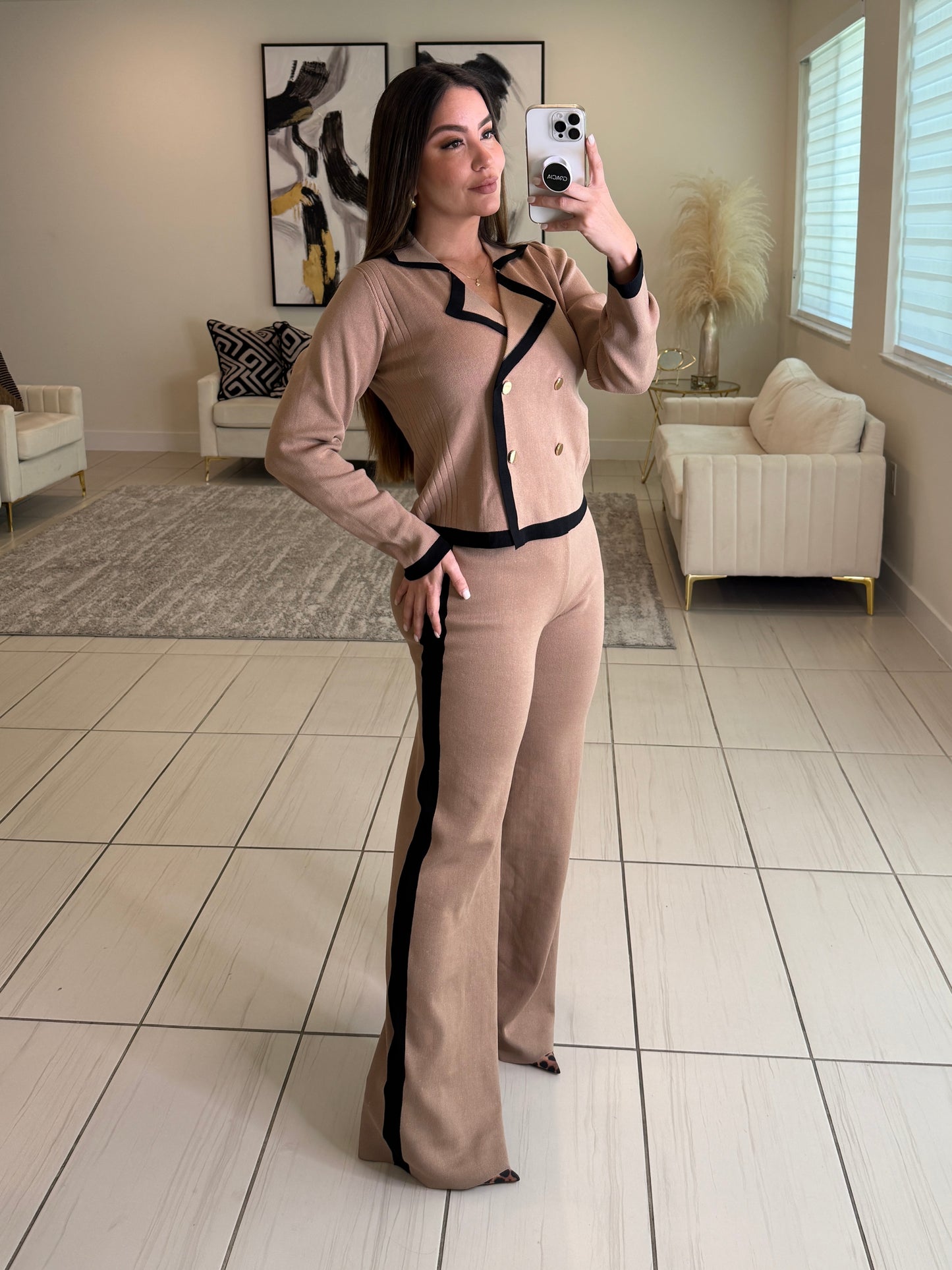 Instinctive Reign Mocha Knit Pant Set