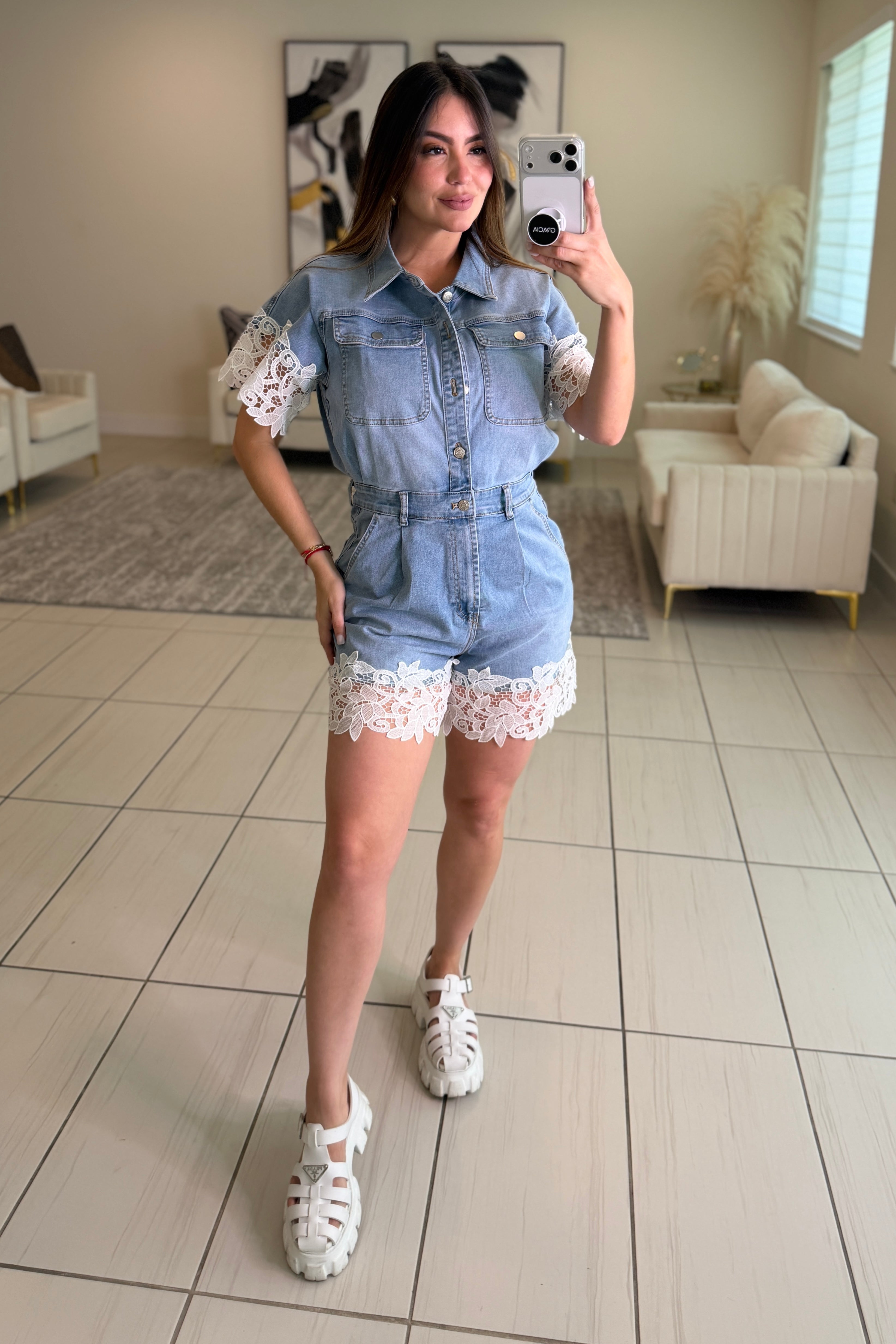Summer Spicy Denim Romper