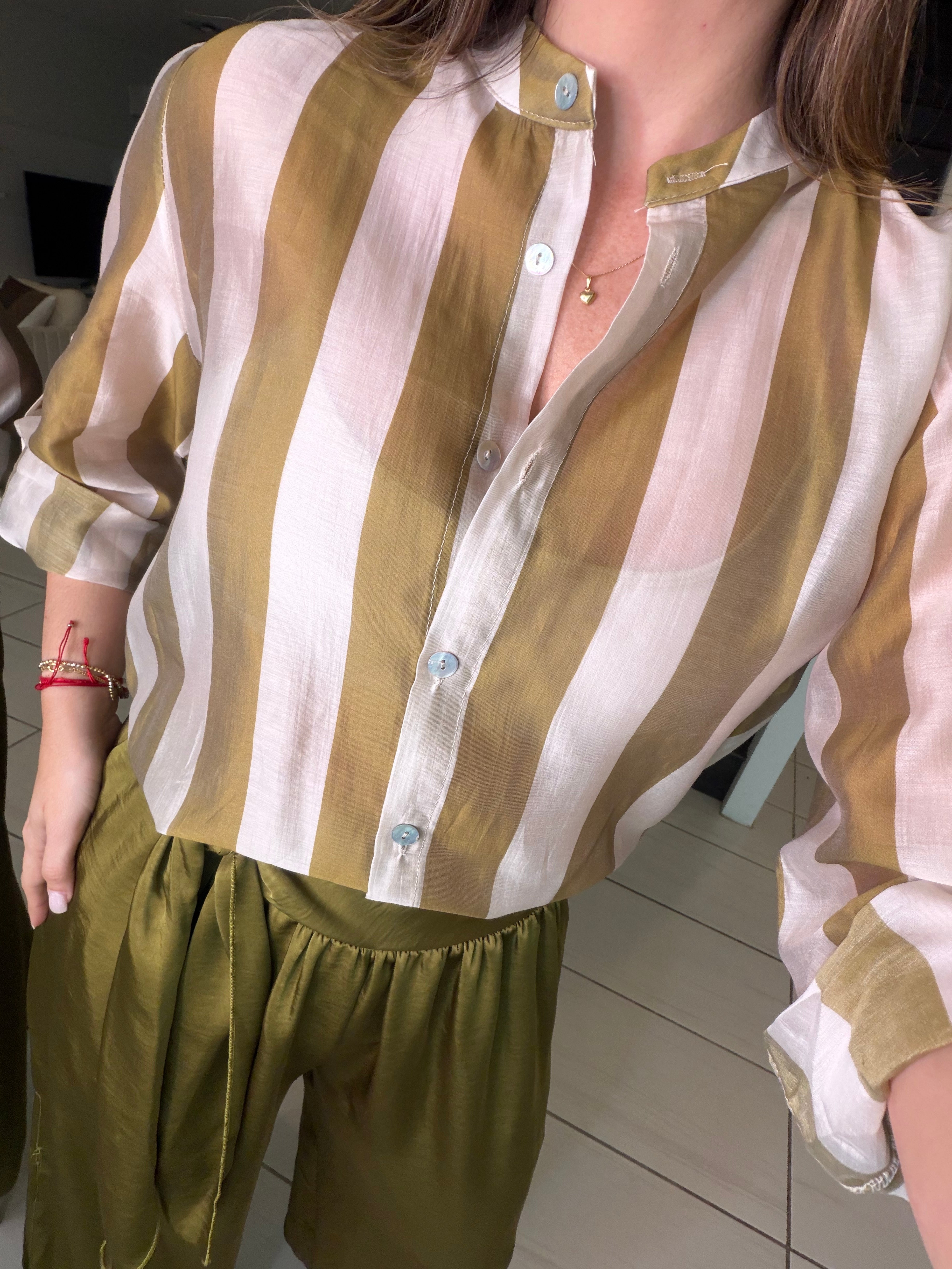 Siena Stripes Green Shirt