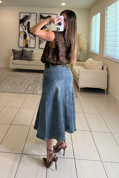 Oasis Whisper Denim Midi Skirt