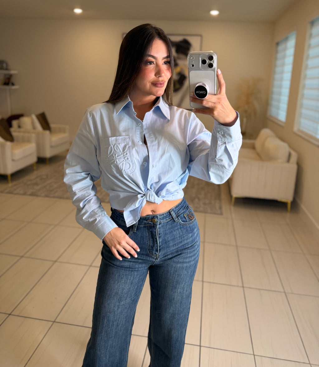 Iconic Light Blue Shirt Top