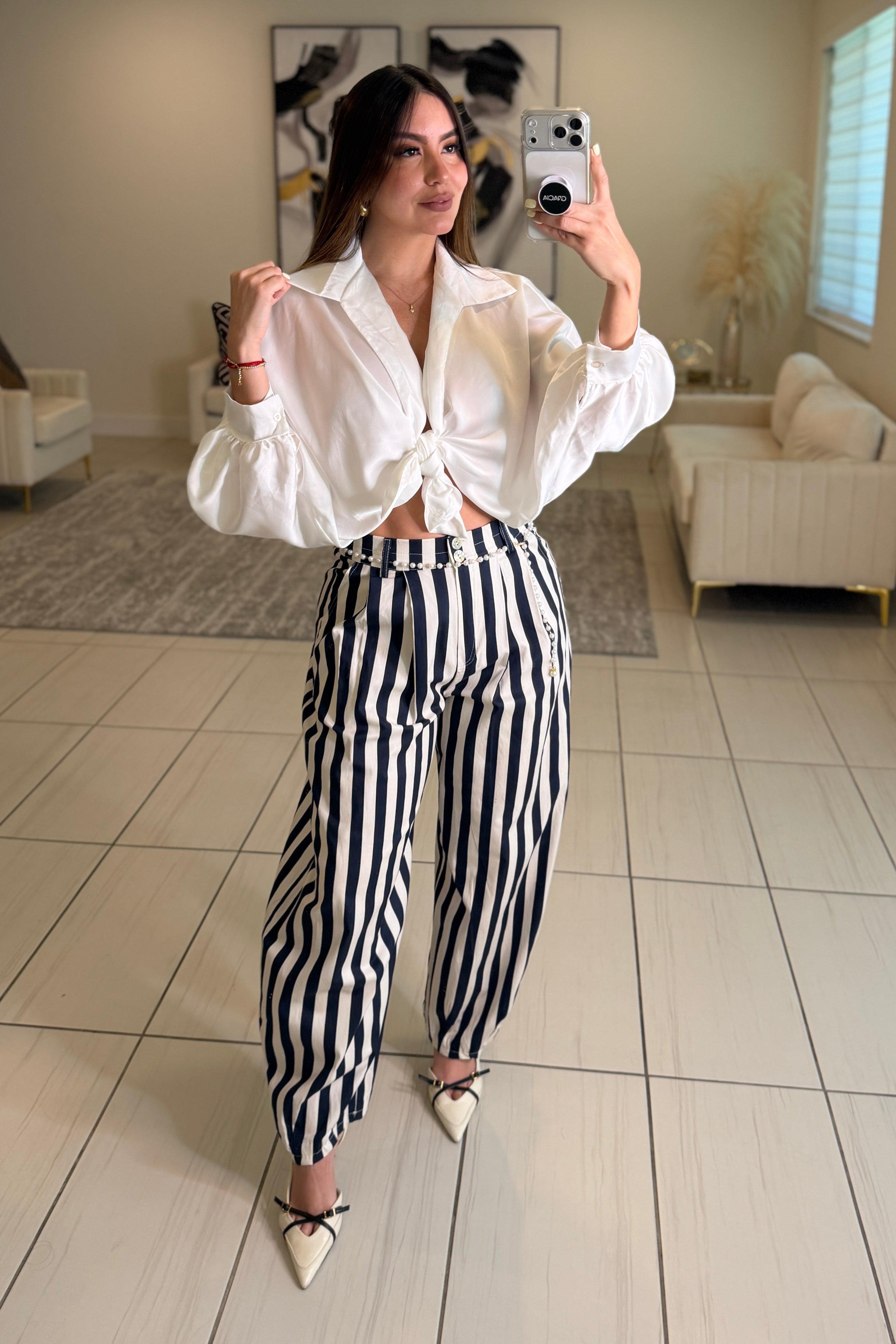 Gravity Stripes Navy Blue Pants