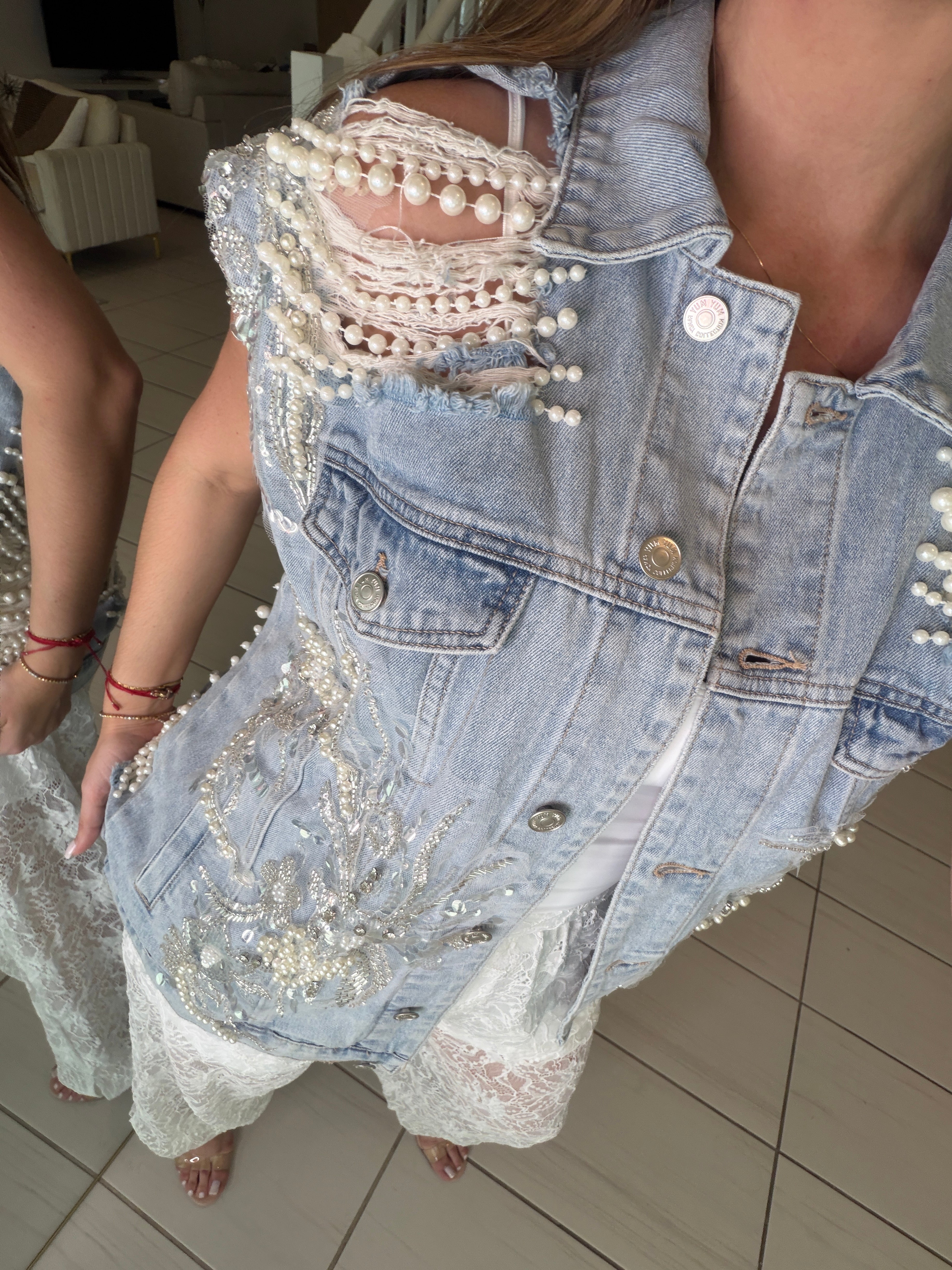 City Of Pearls Denim Jacket