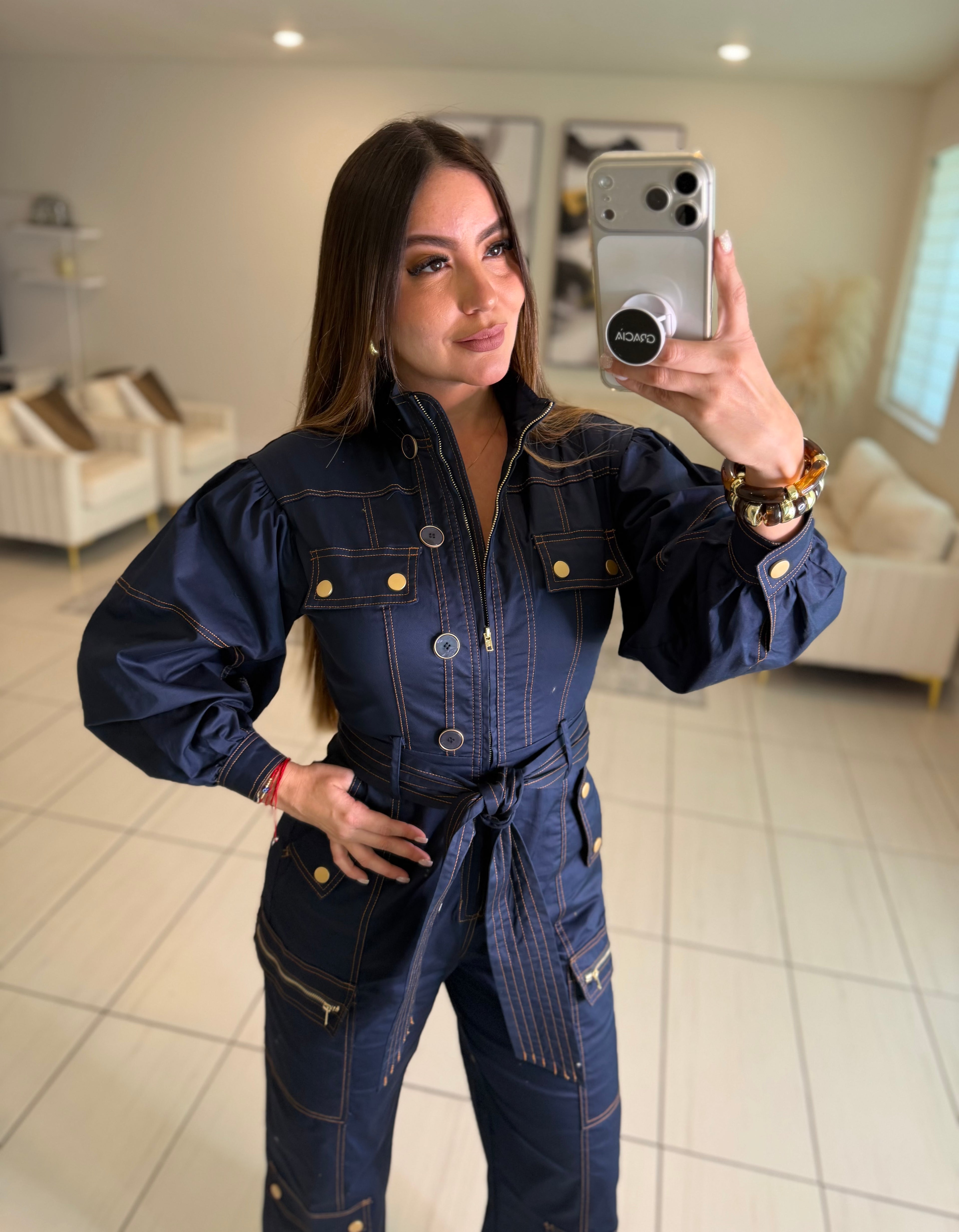 Secret Affair Navy Blue Jumpsuit