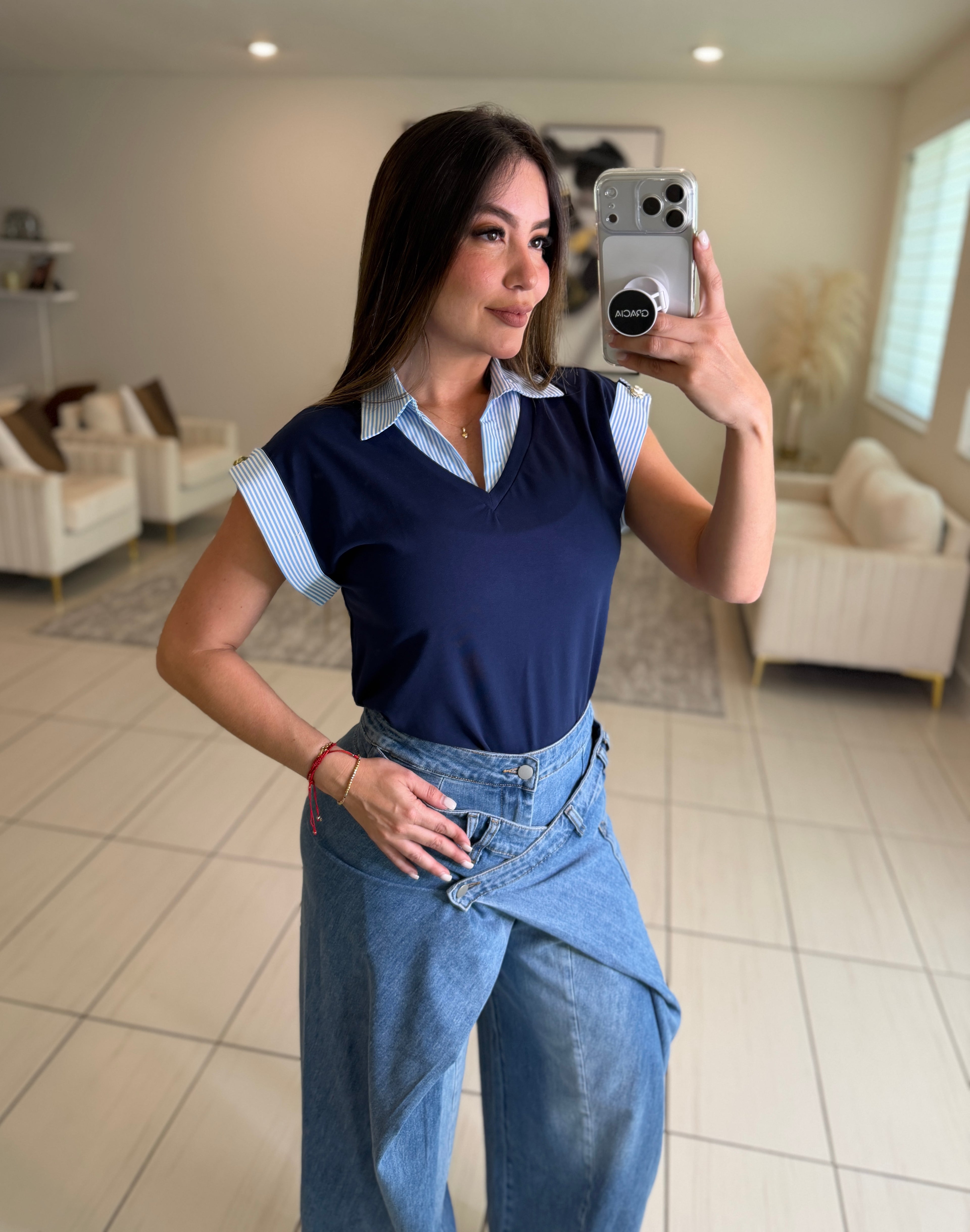 Radiant Marine Navy Blue Top