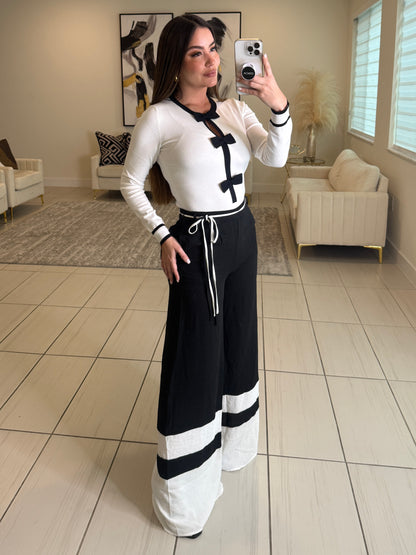 Command Attention Black Palazzo Pants