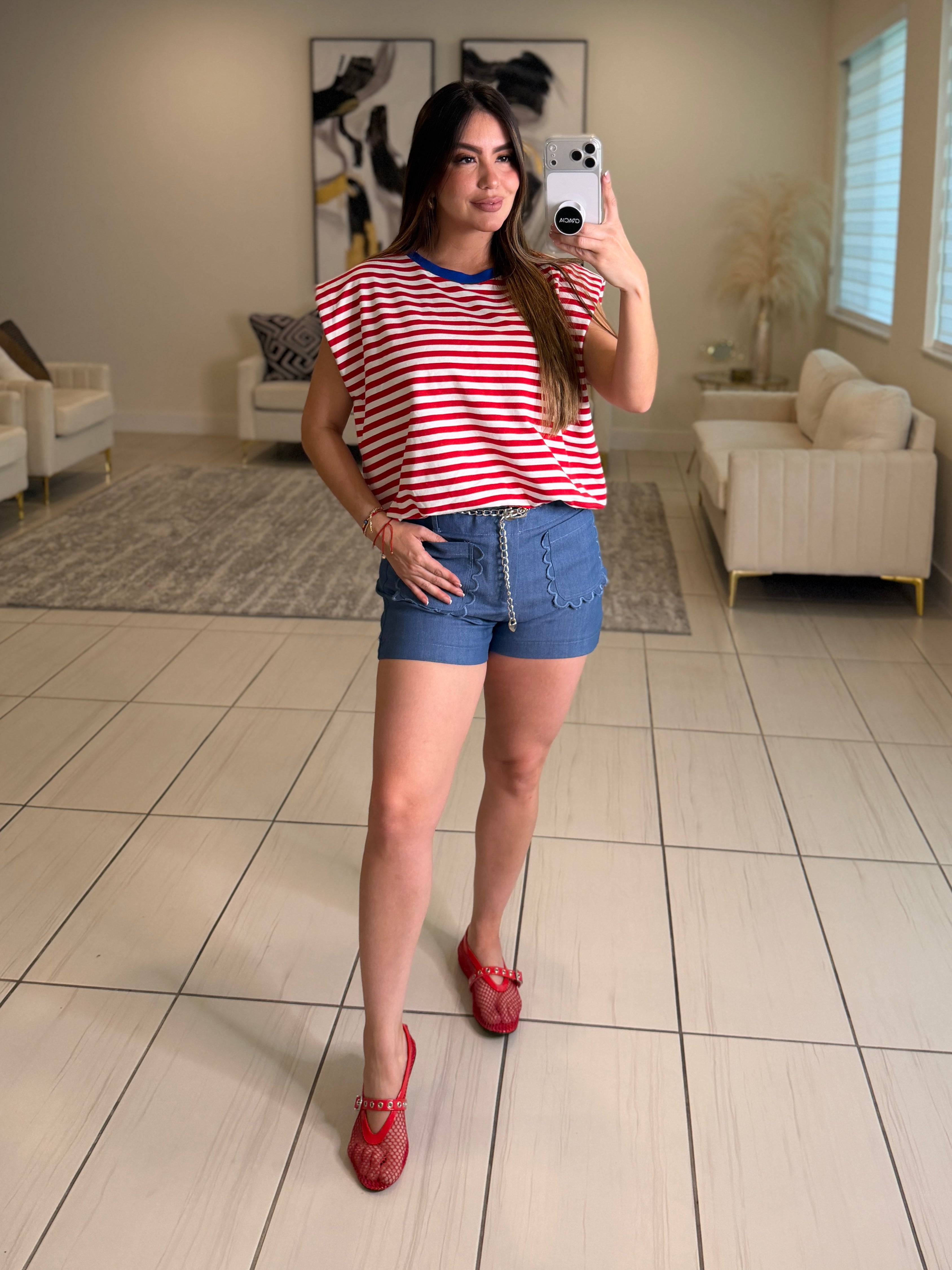 Sweet Stripes Red Top