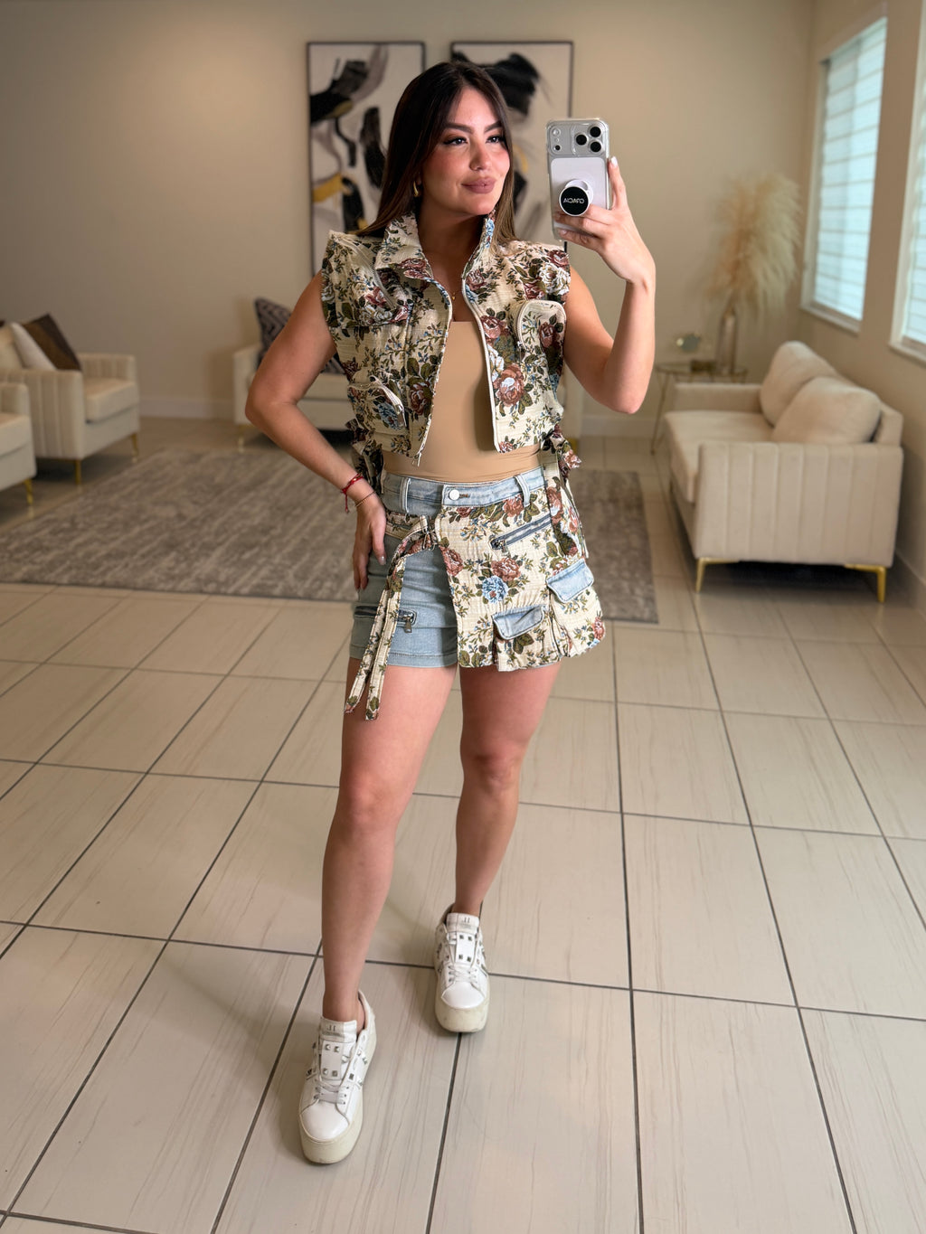 Mediterranean Denim Short Set