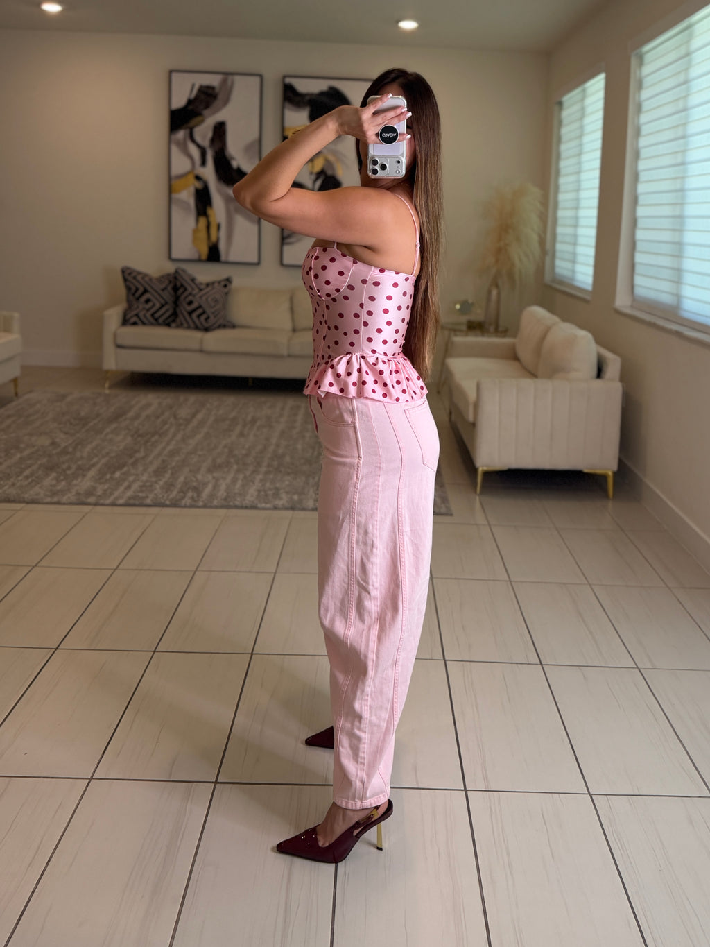 Graceful Muse Pink Barrel Pants