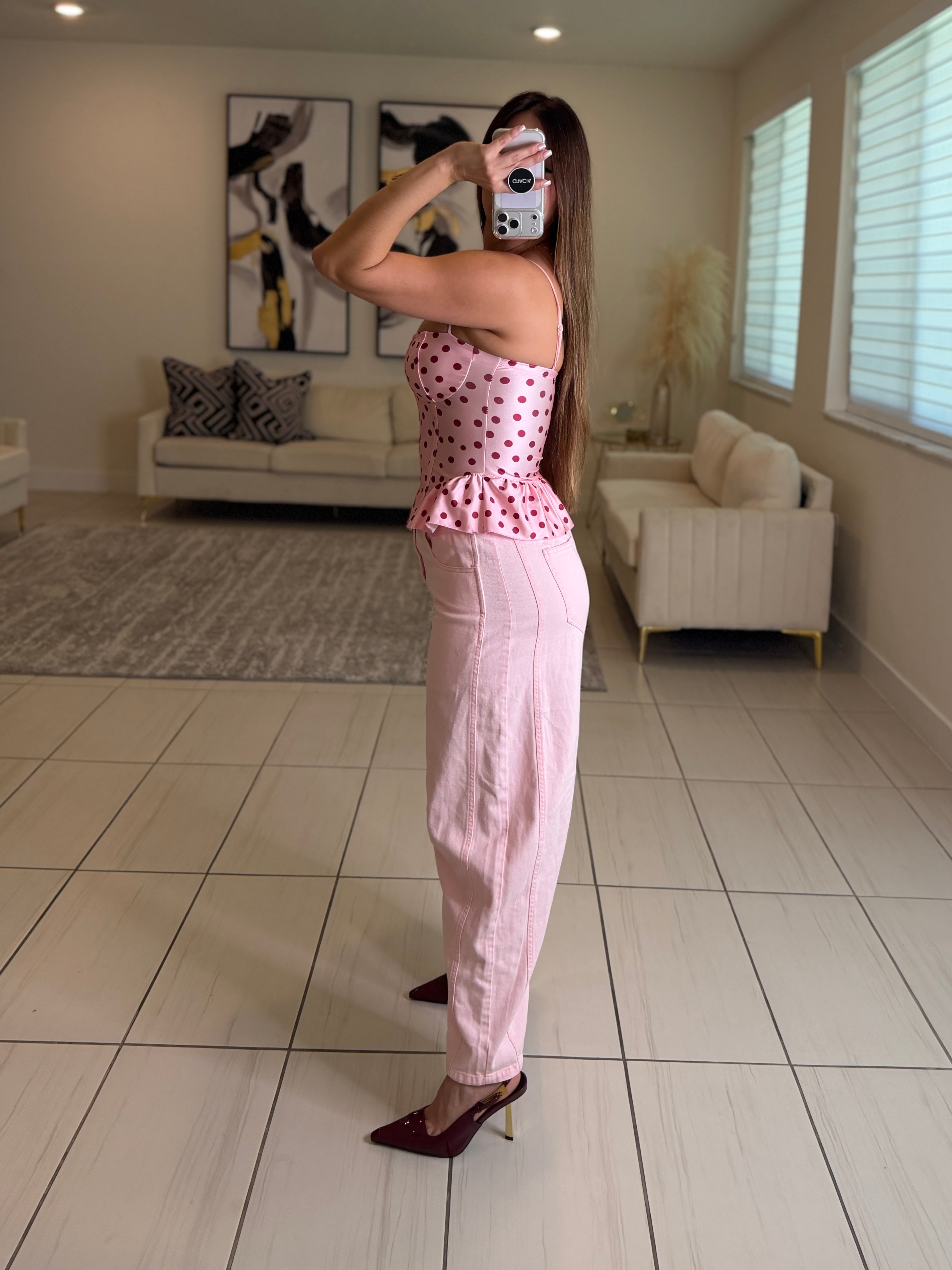 Graceful Muse Pink Barrel Pants