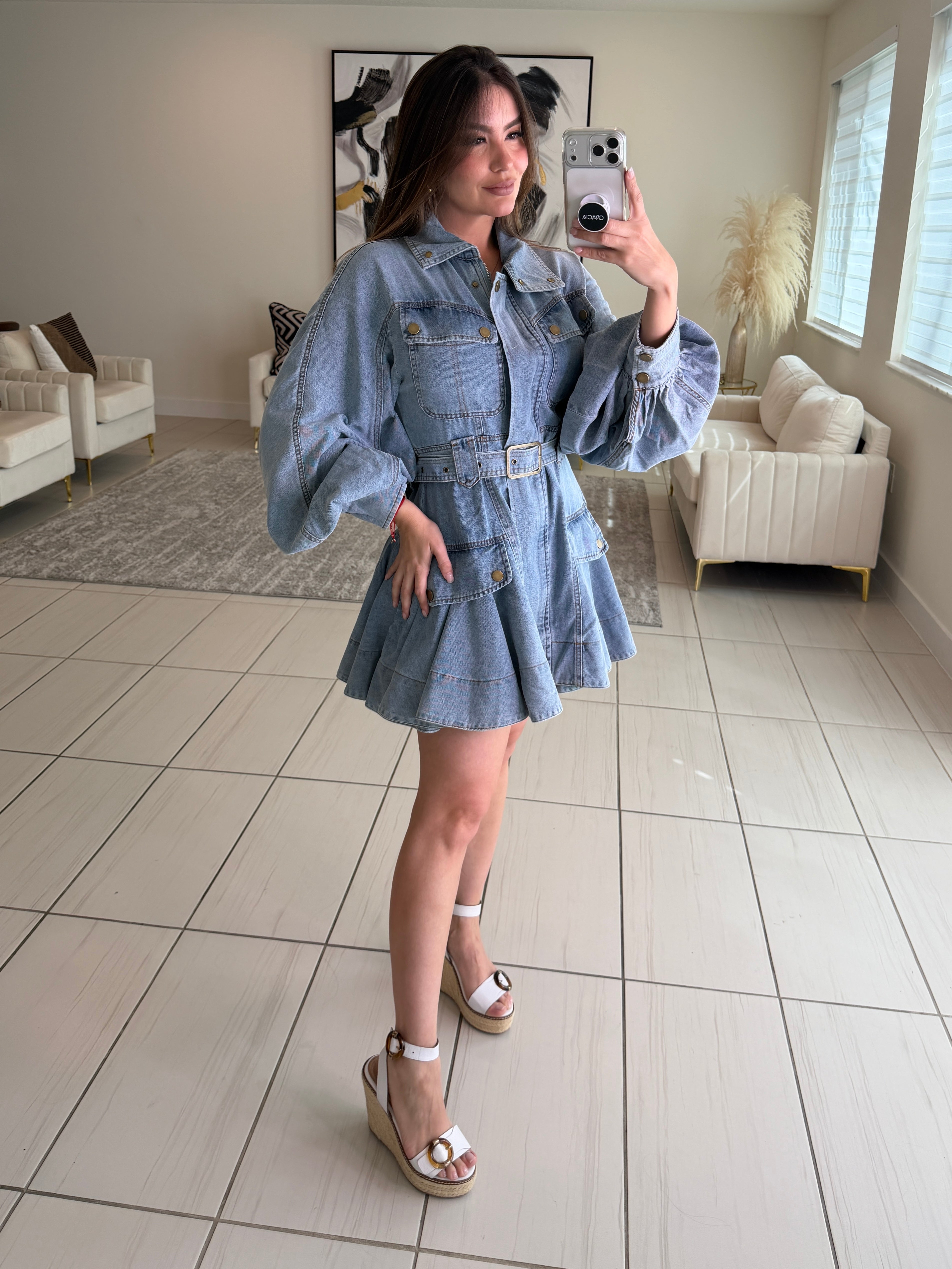 Luna Utility Denim Dress