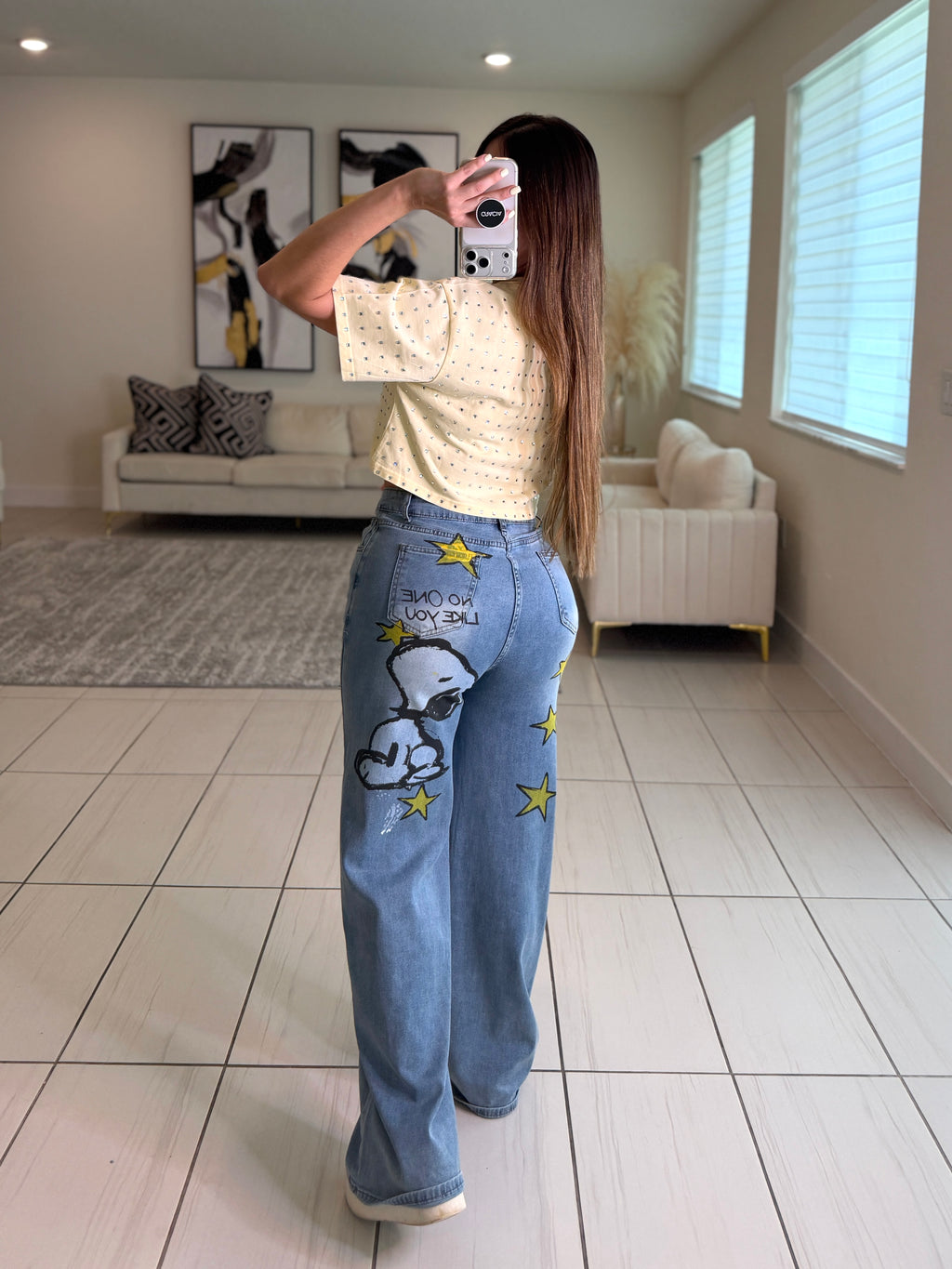Glow Up Rhinestones Yellow Top