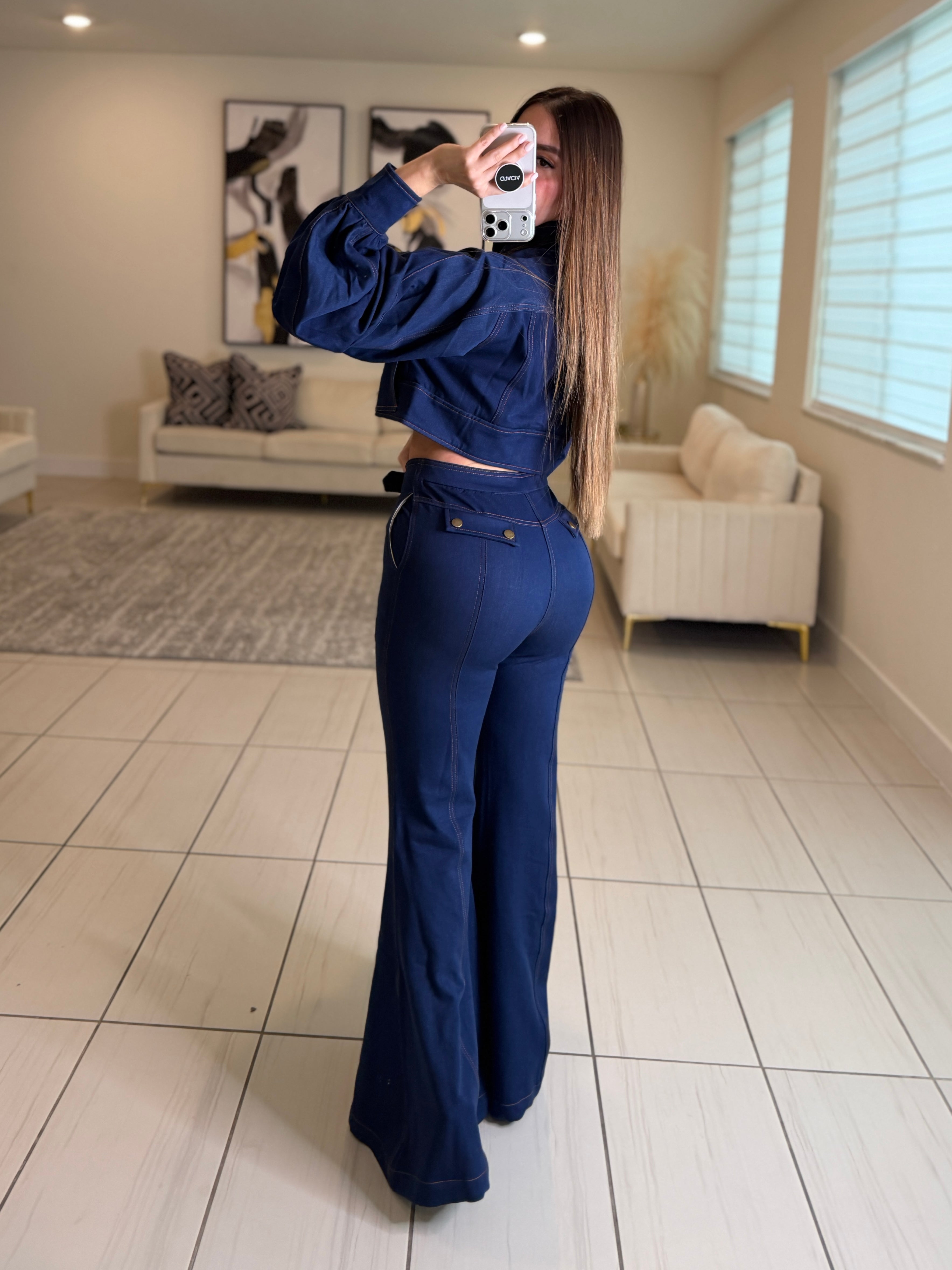 Luna Denim Utility Pant Set