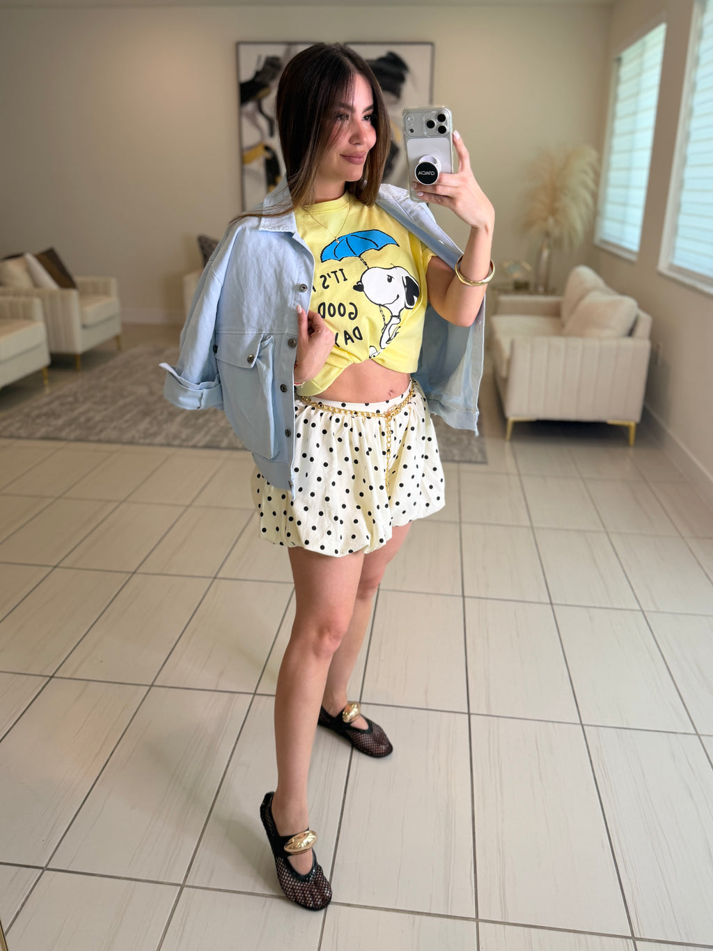Sweetest Dots Balloon White Shorts