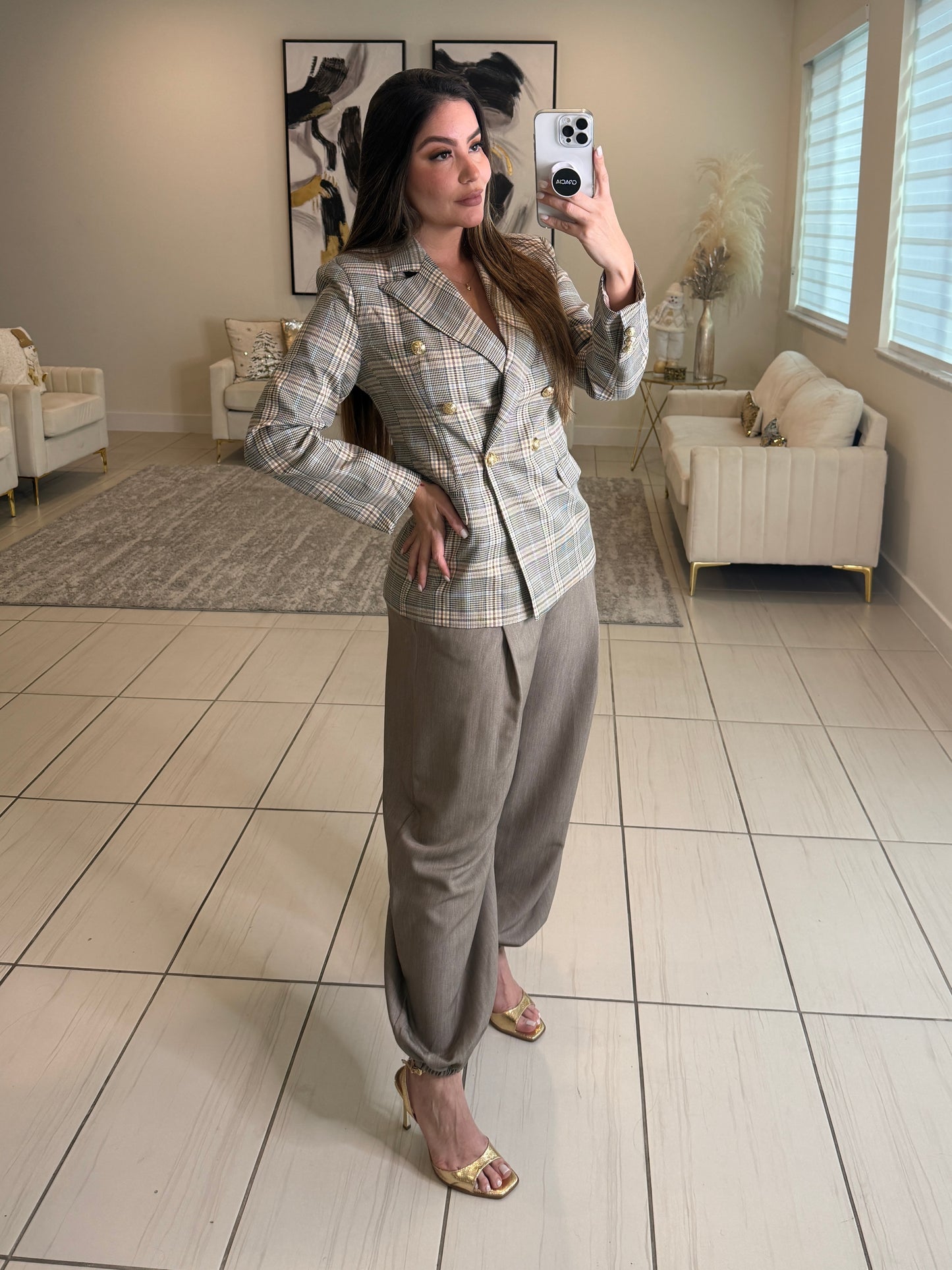 Elite Standard Plaid Blazer