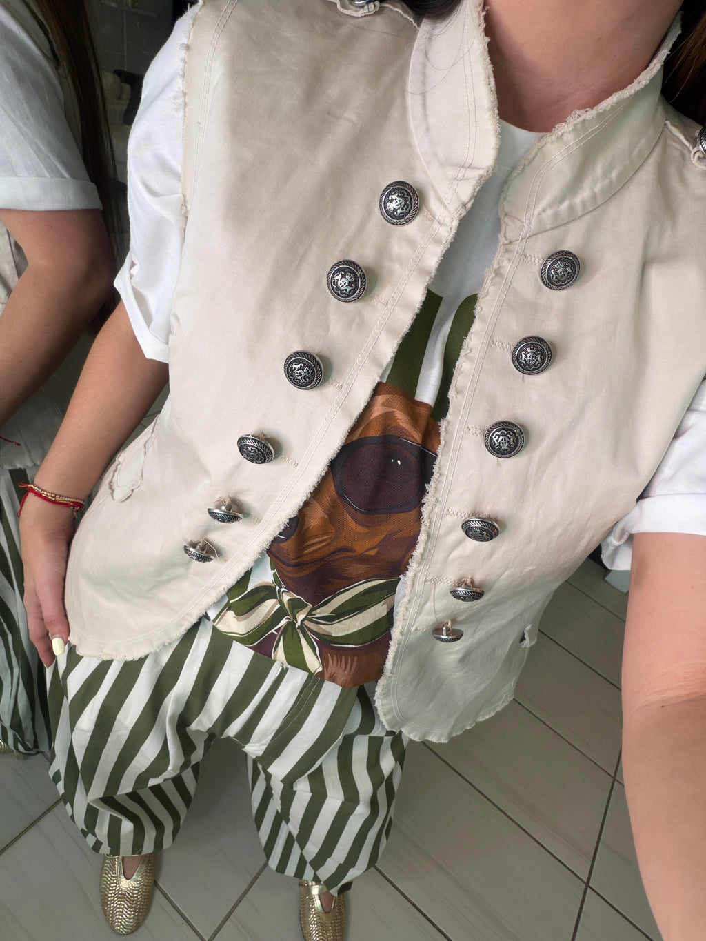 Napoleon Beige Vest Jacket