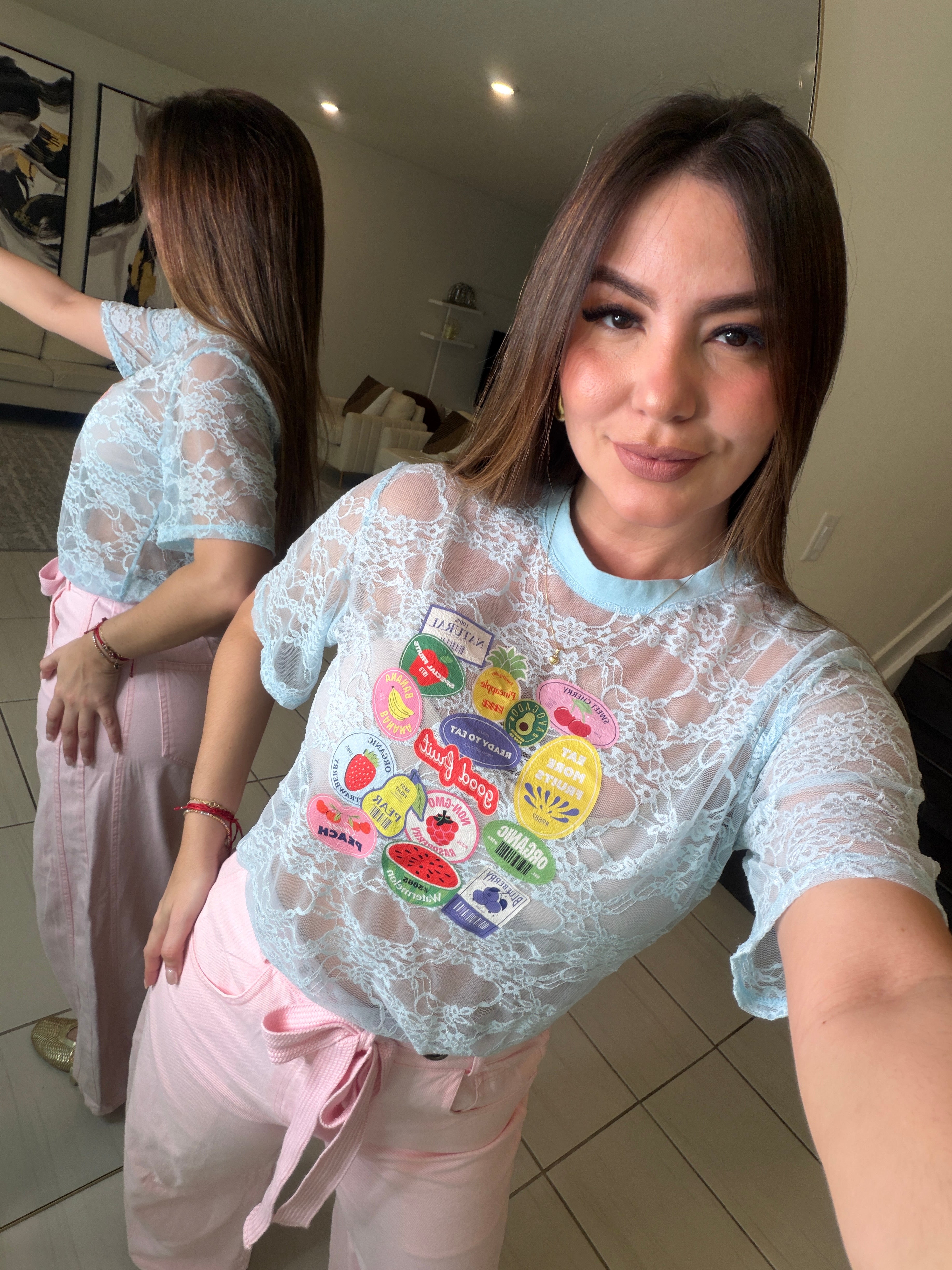 Colorful Barcode Blue Tshirt