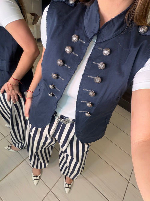 Napoleon Navy Blue Vest Jacket