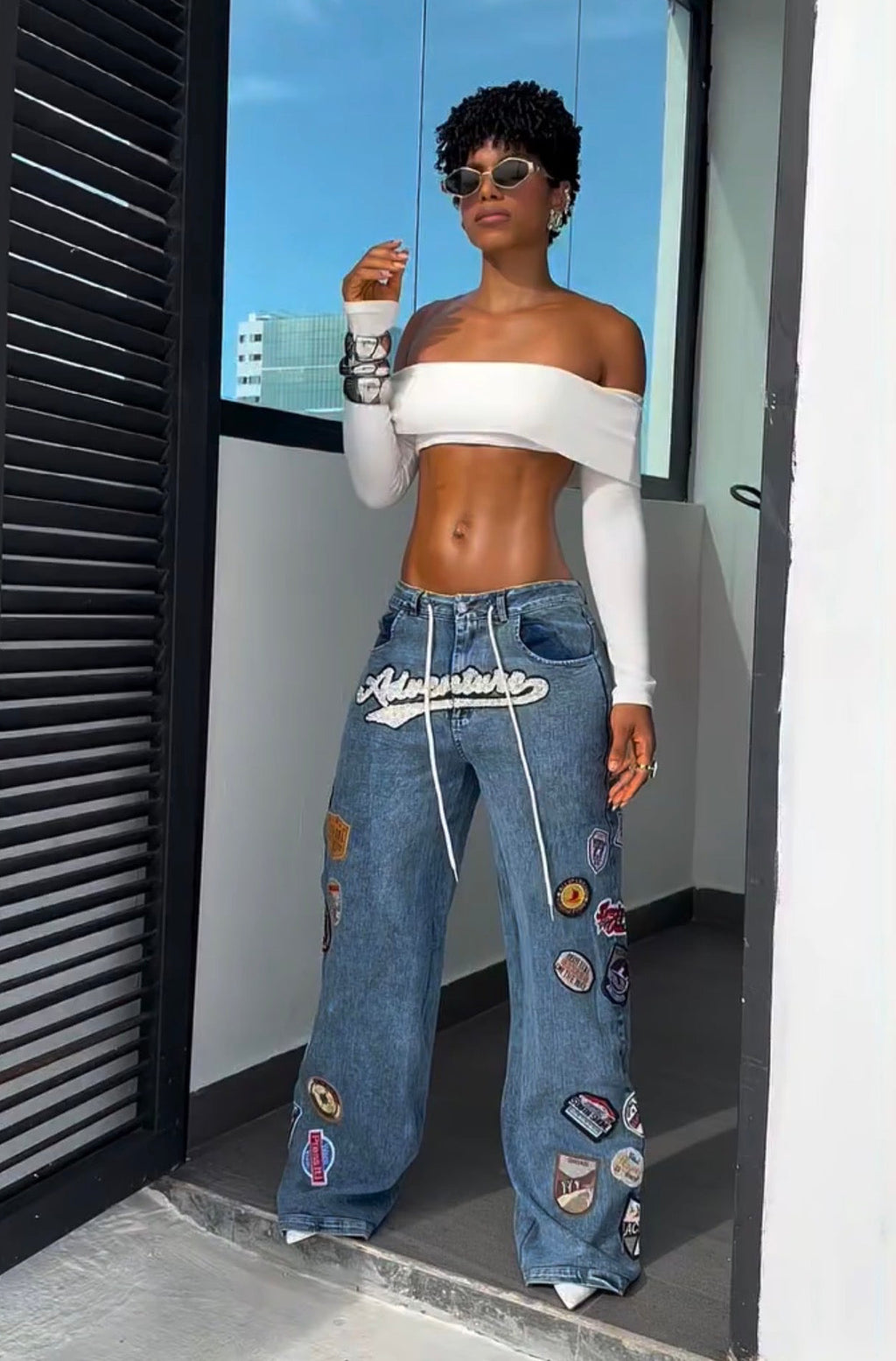 Stunning Patches Denim Pants