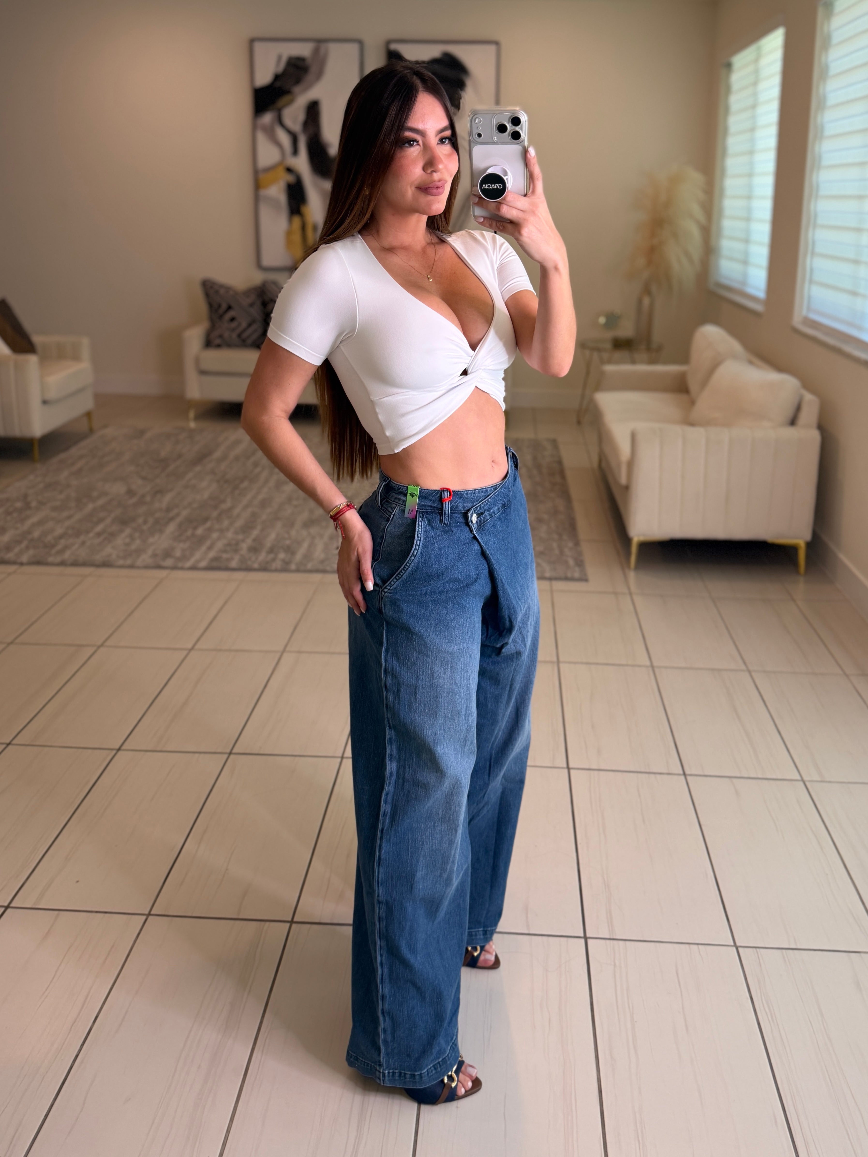 Wrap Cool Blue Denim Pants