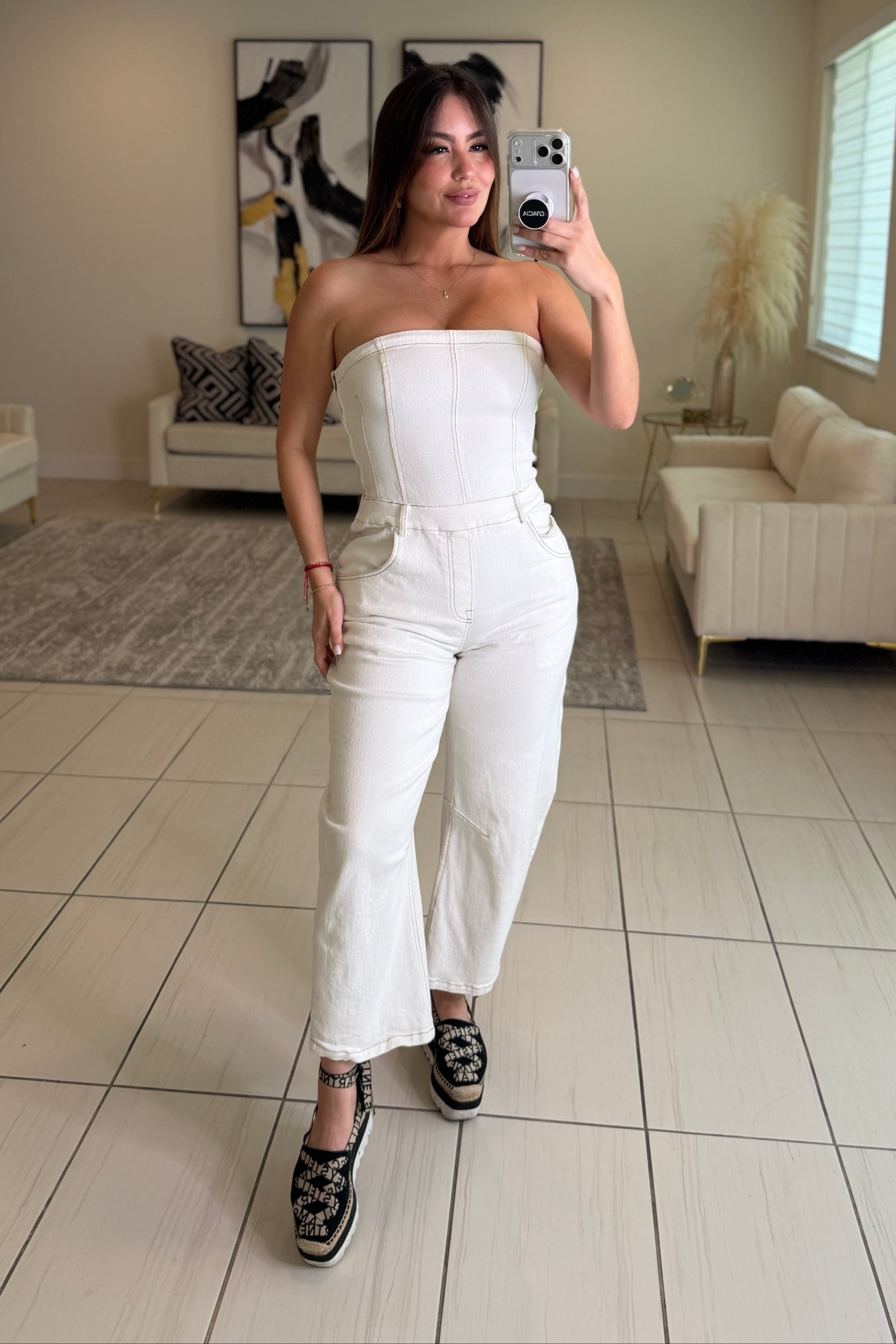 The Powerline White Jumpsuit