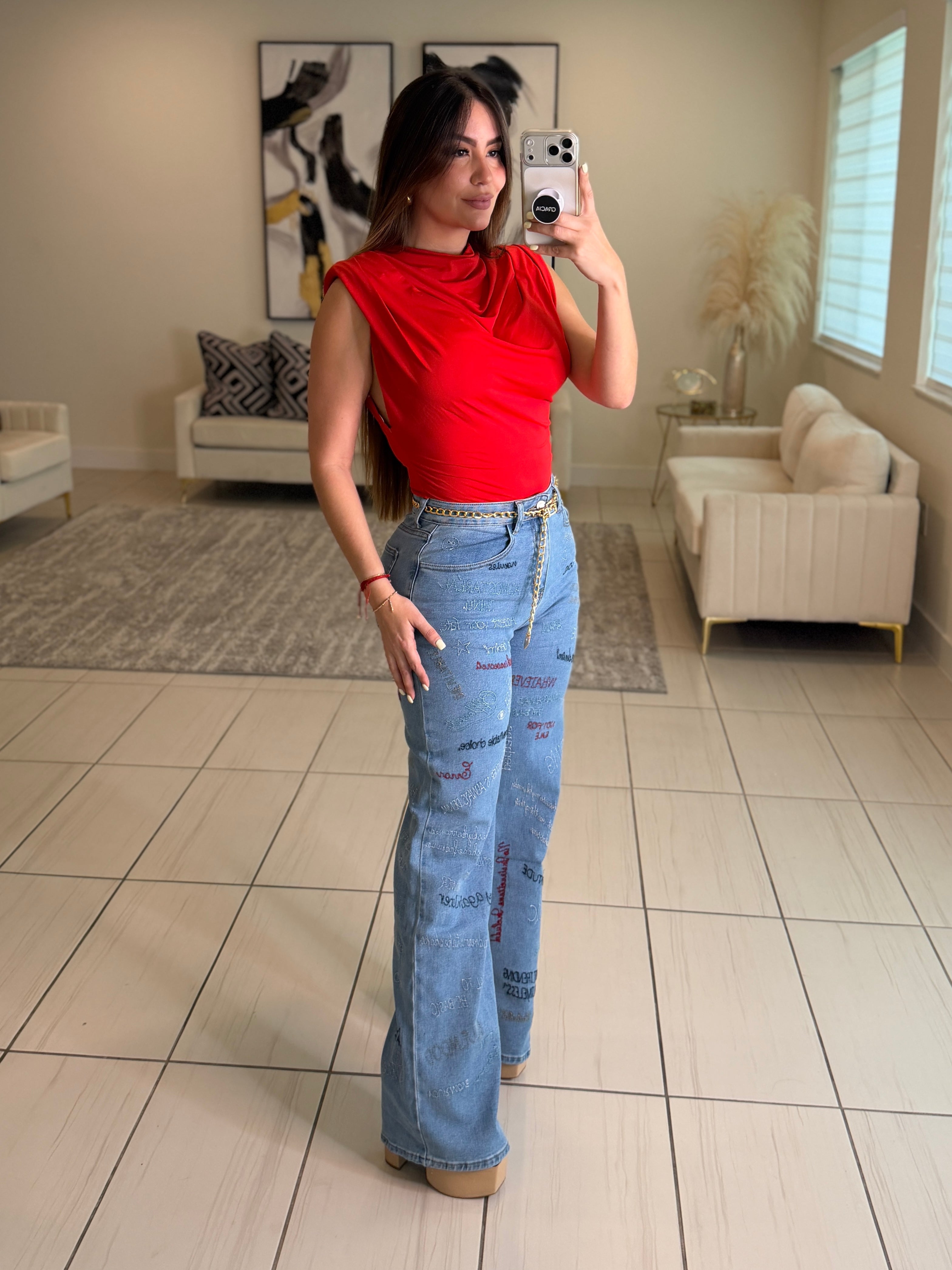 Sculpted Ease Red Top