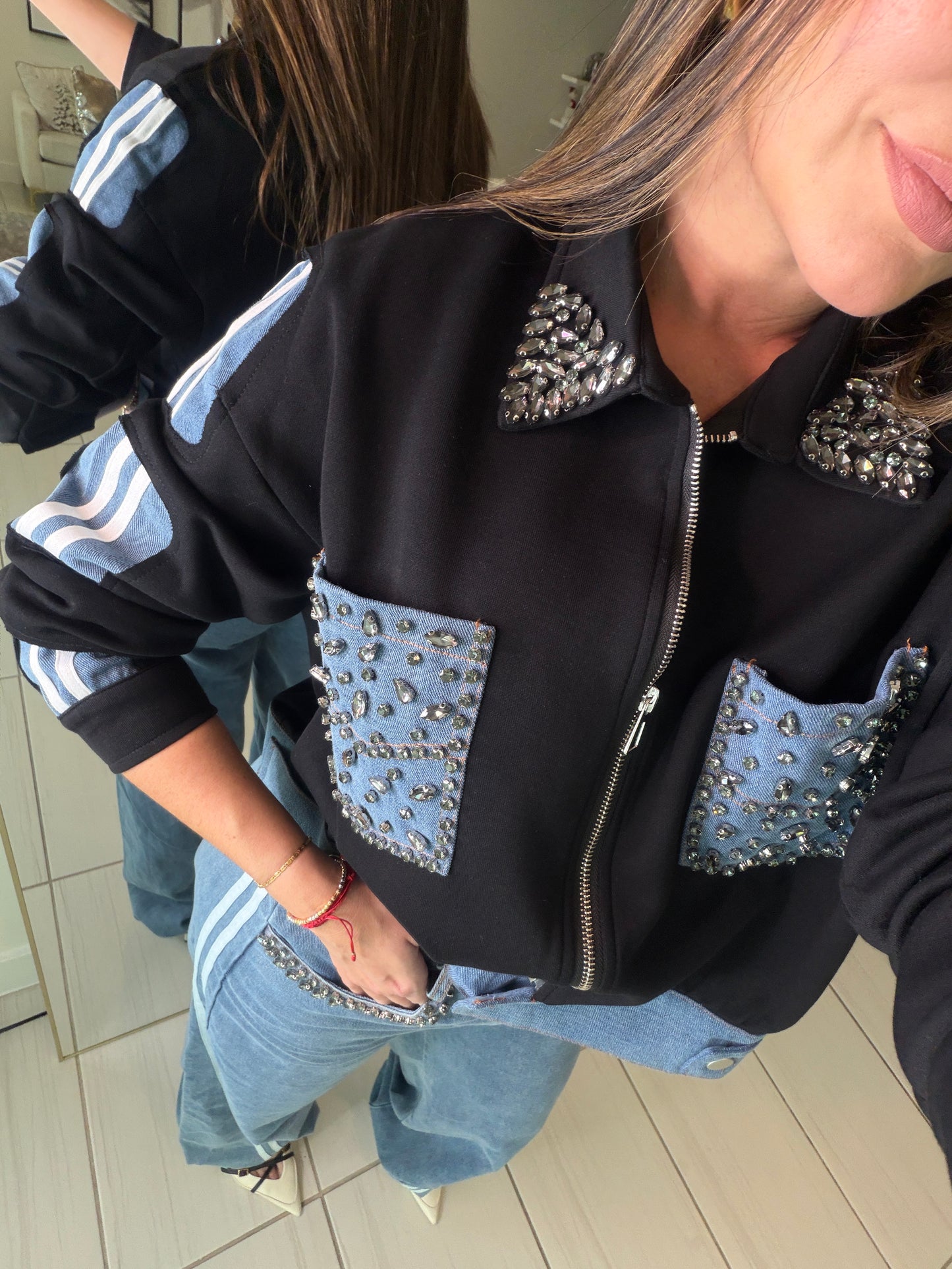 Iconic Black and Denim Contrast Set