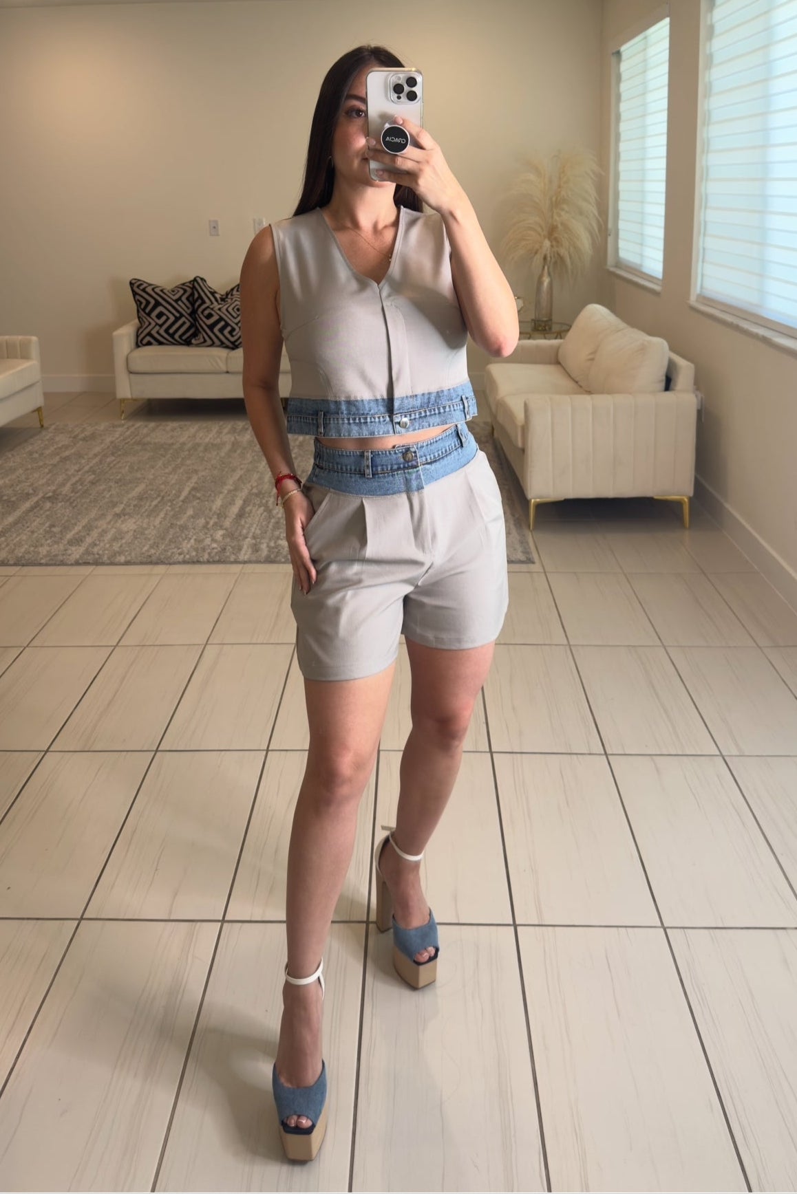 Radiance Contrast Grey Short Set