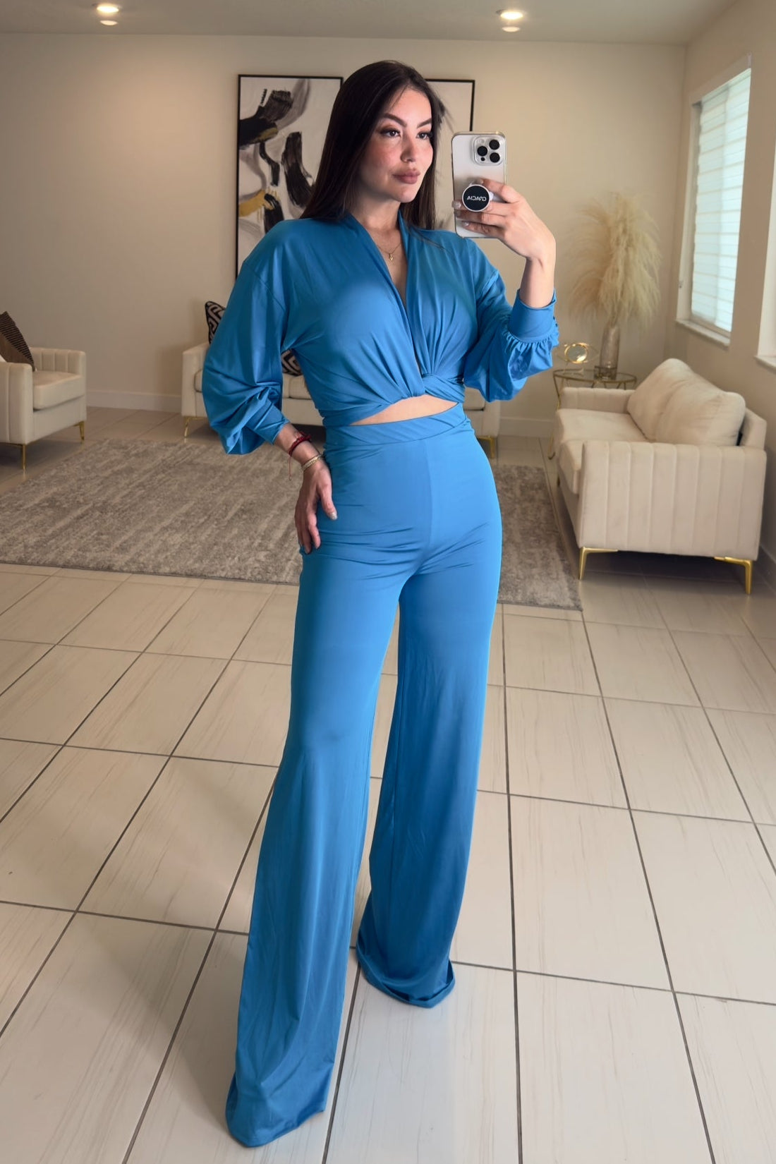 Serenity Cascade Blue Pants Set