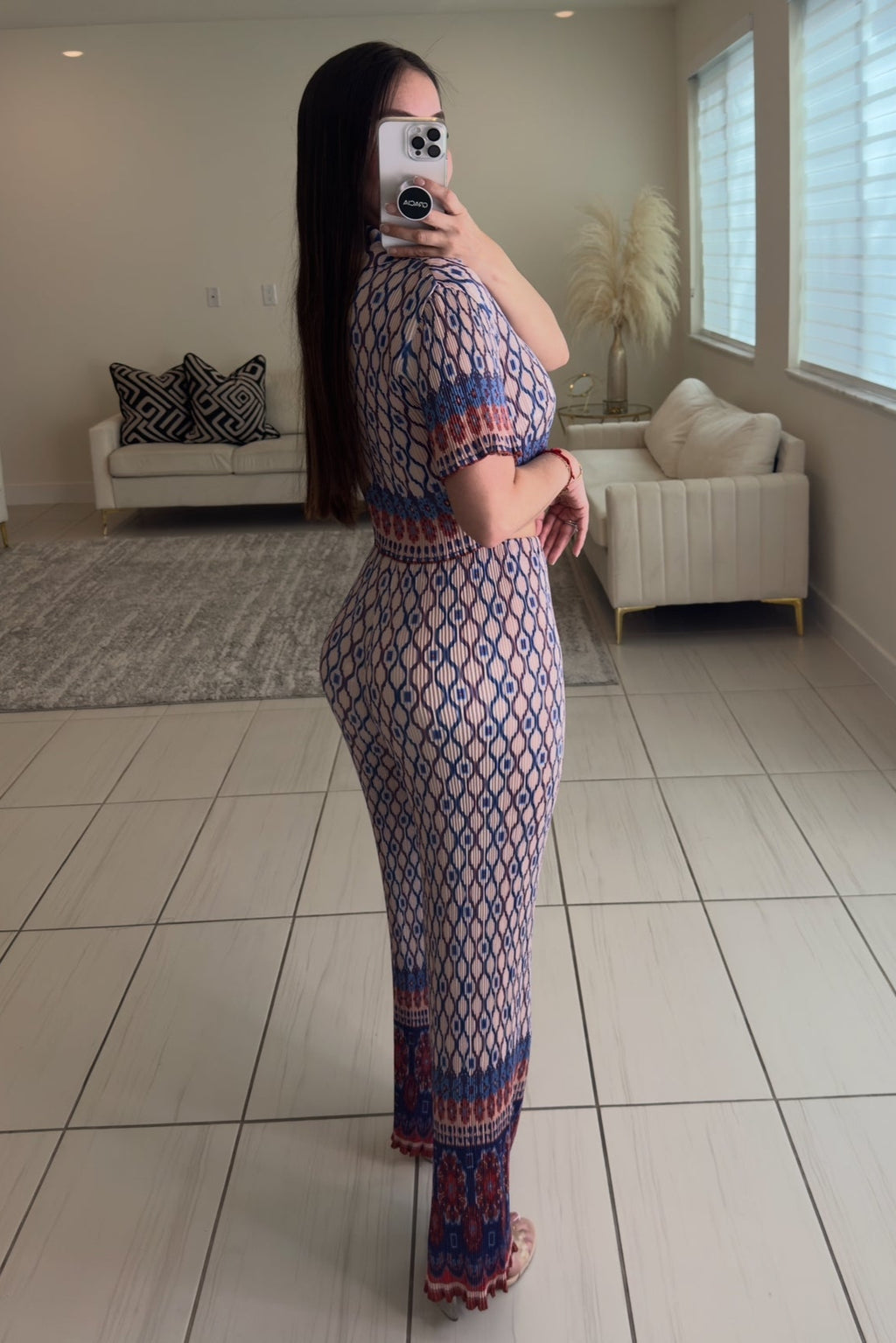 Serenity Breeze Printed Pants Set