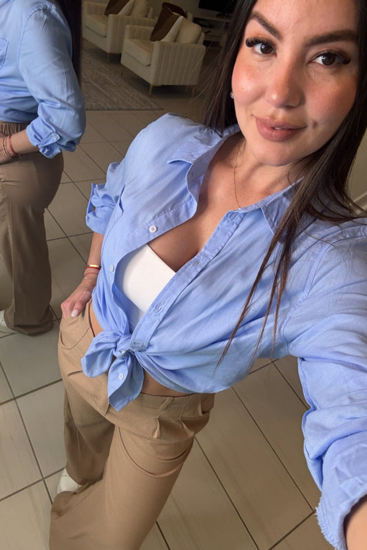 Always Linen Blue Top