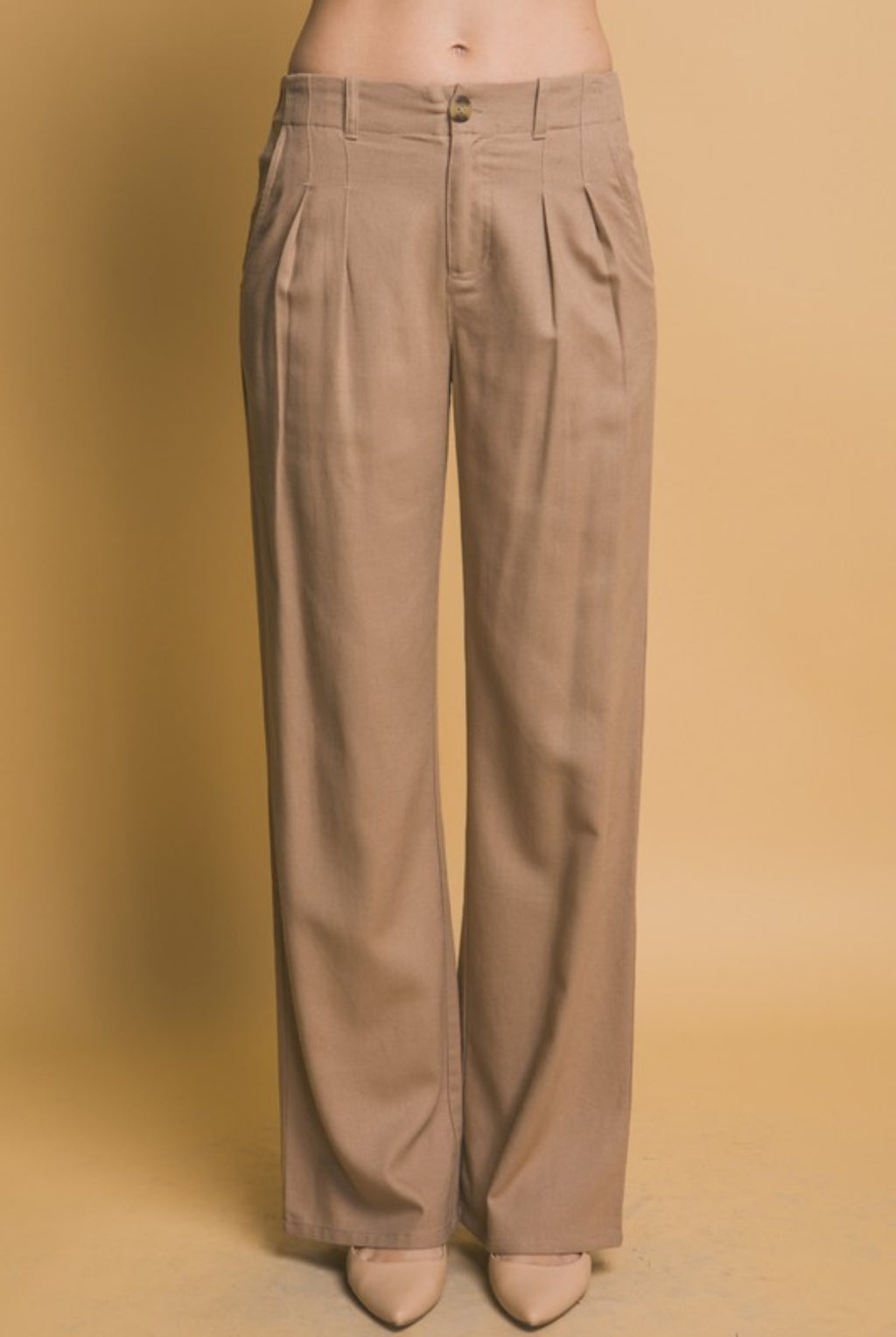 Classic Cut Linen Brown Pants