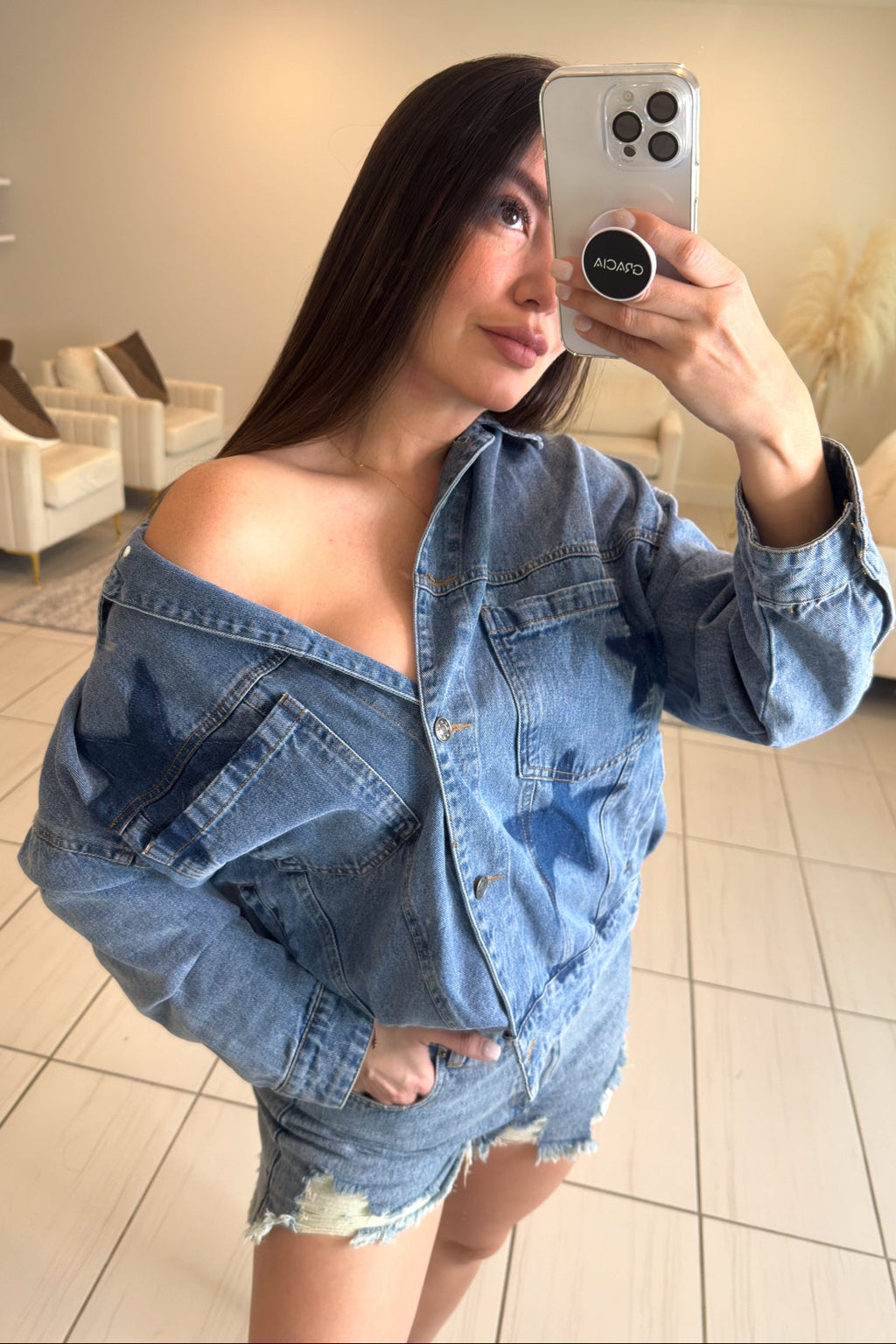 Galaxy of Stars Denim Short