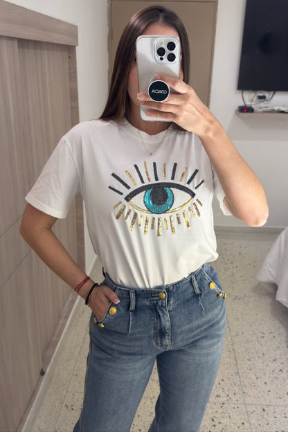 Sequin Lucky Eye Top