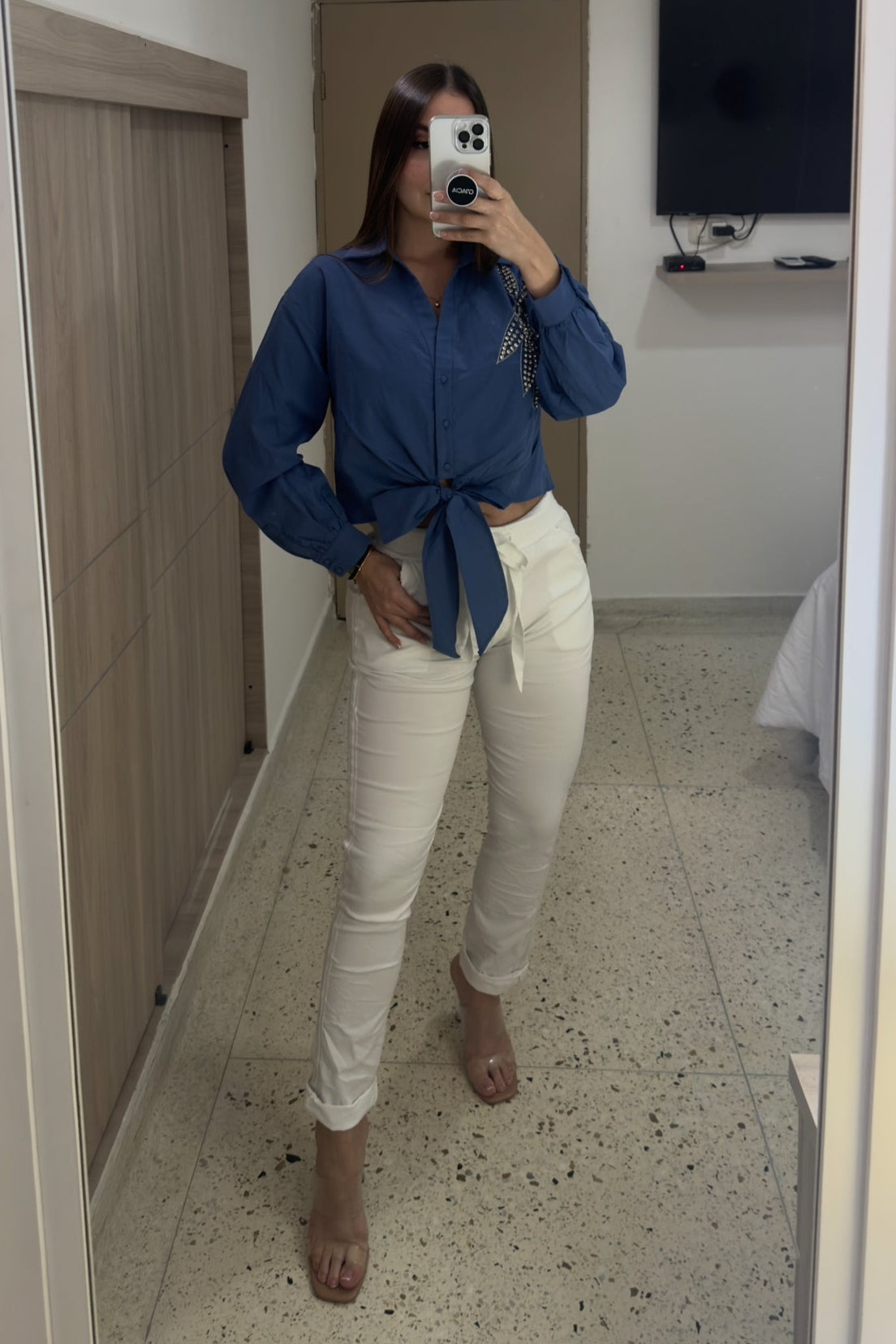 Bright Flower Blue Top