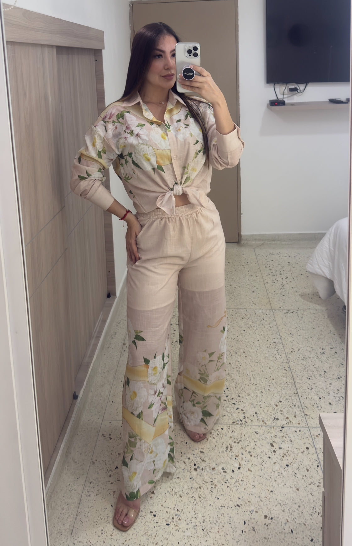 Garden Bloom Pink Pants Set
