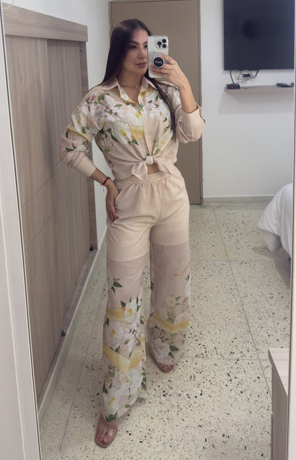 Garden Bloom Pink Pants Set