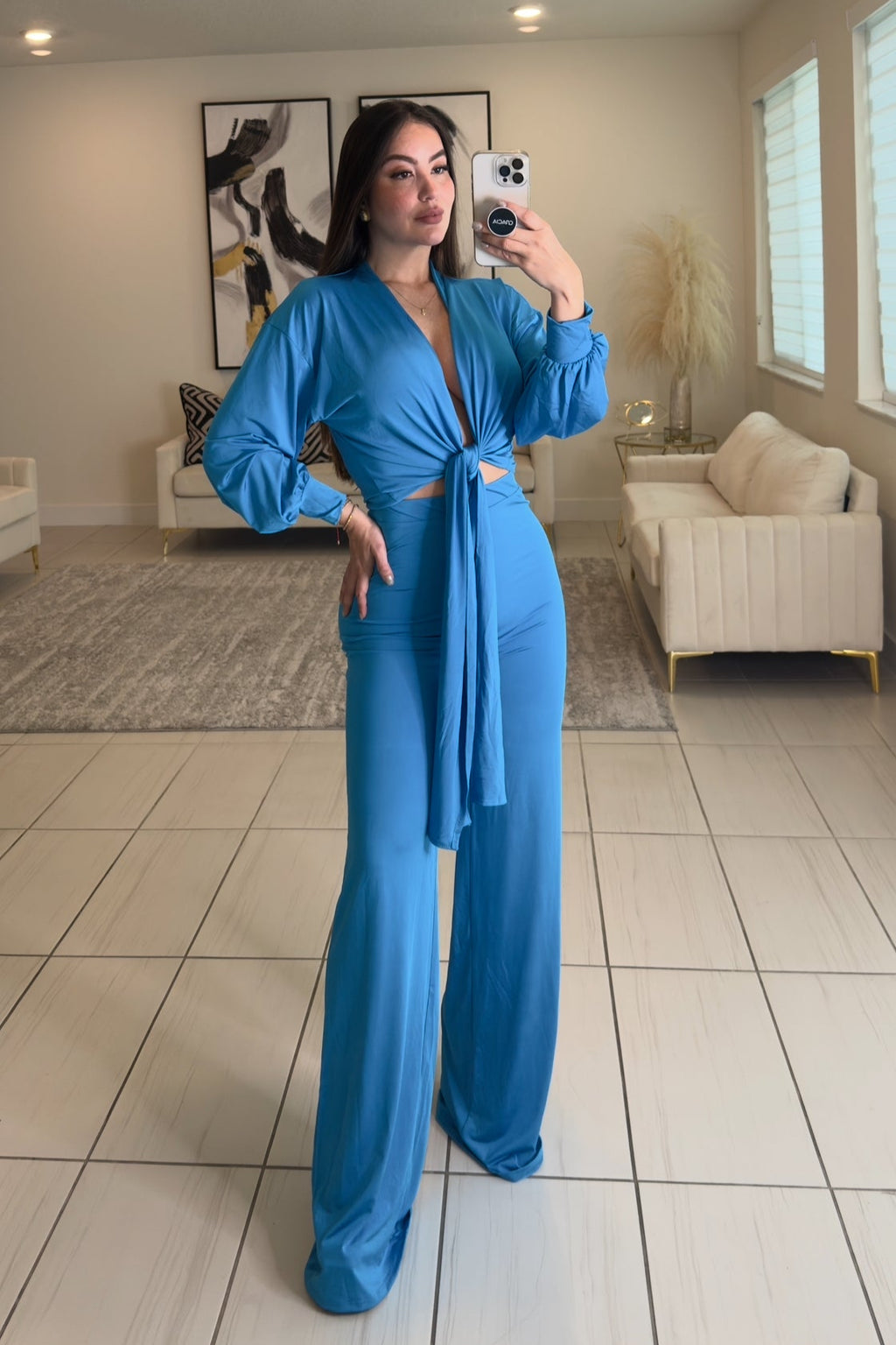 Serenity Cascade Blue Pants Set