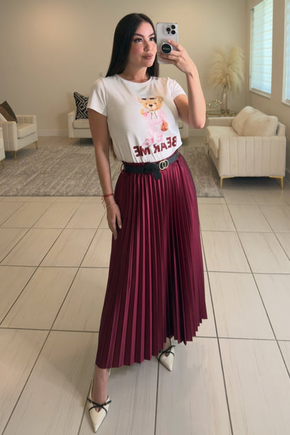 Like a Wine Pleated Maxi Skirt