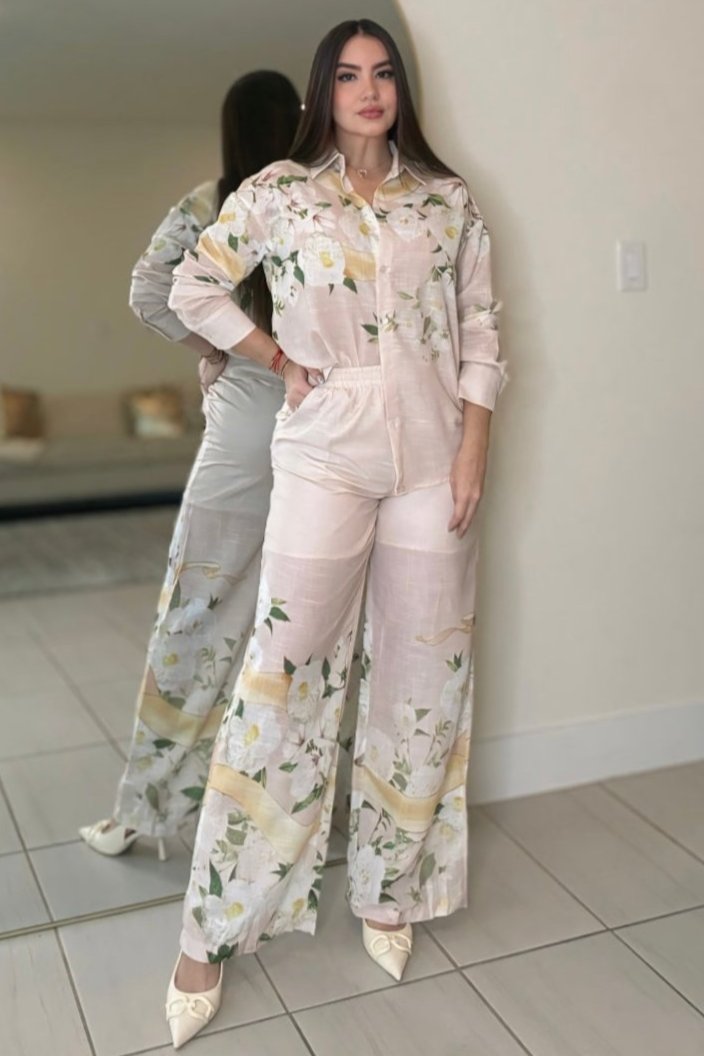 Garden Bloom Pink Pants Set