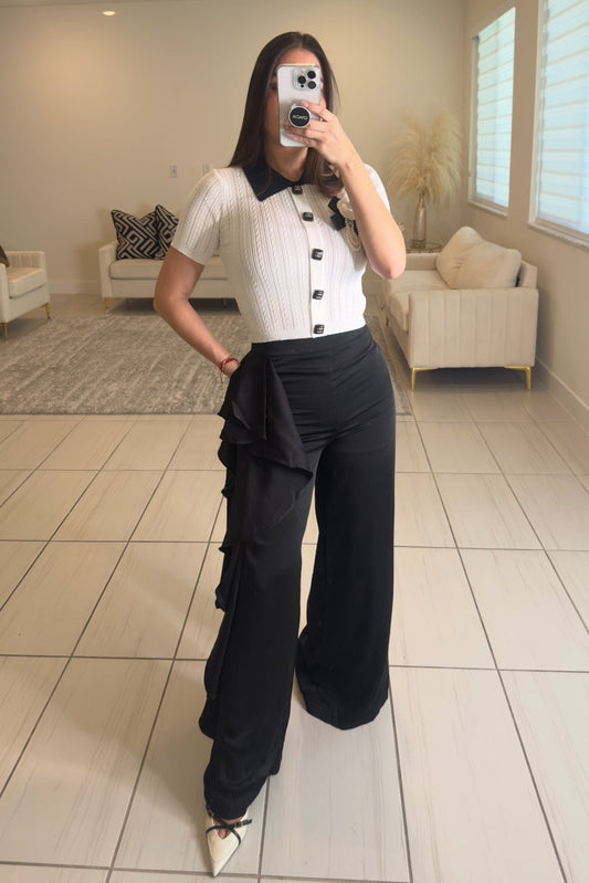 Perfect Ruffles Black Pants