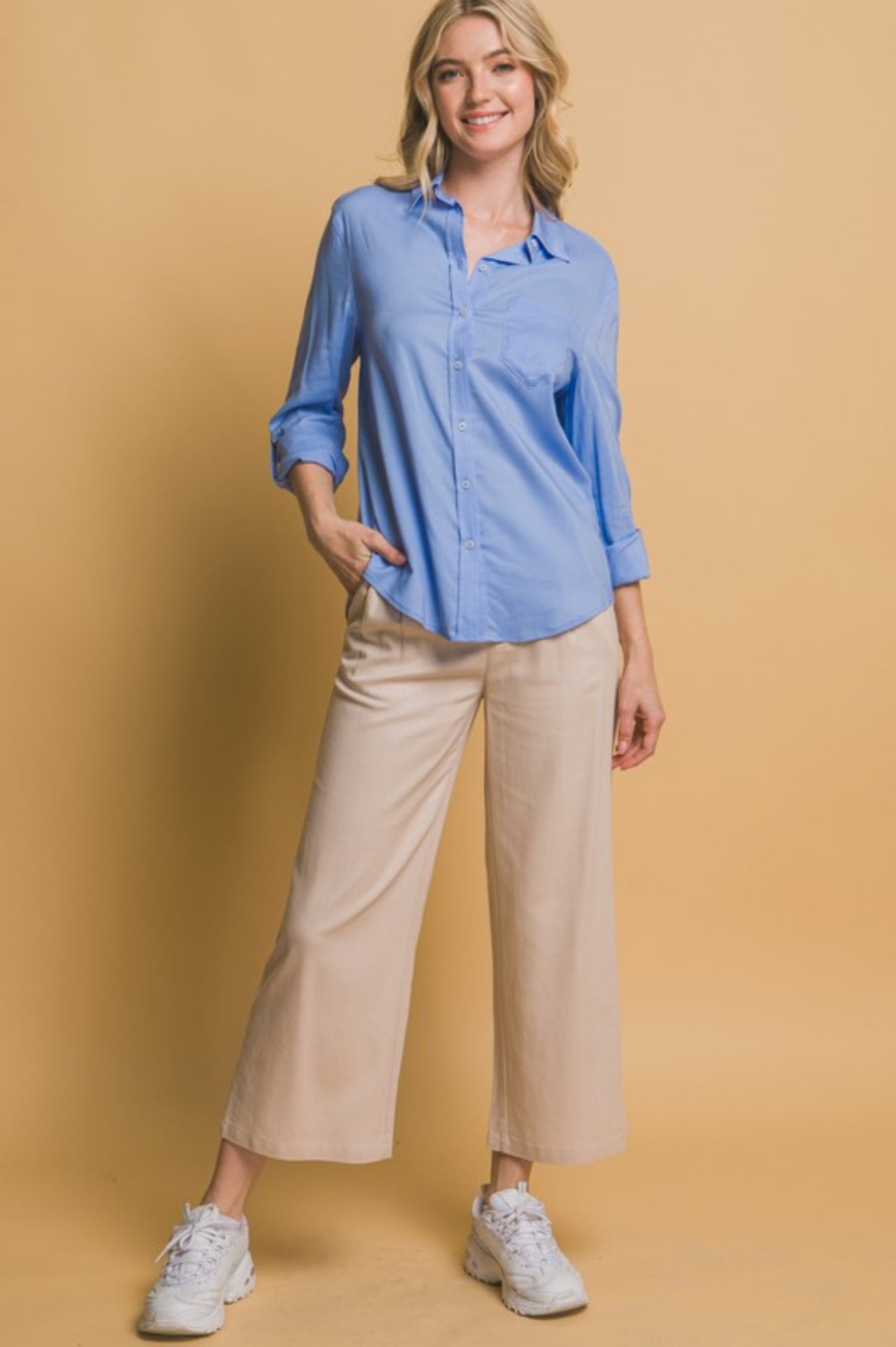 Always Linen Blue Top