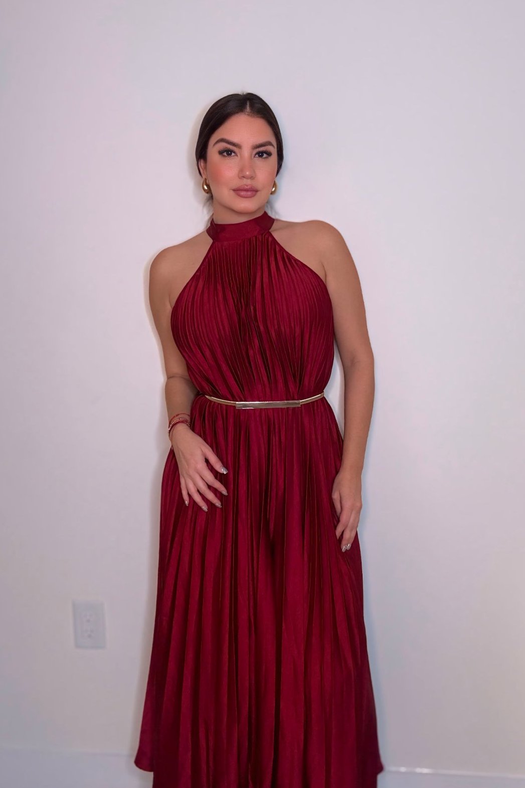 Burgundy Midi Dress