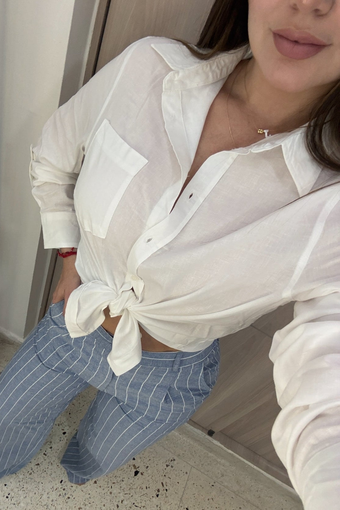 Classic Cut Linen Blue Pants